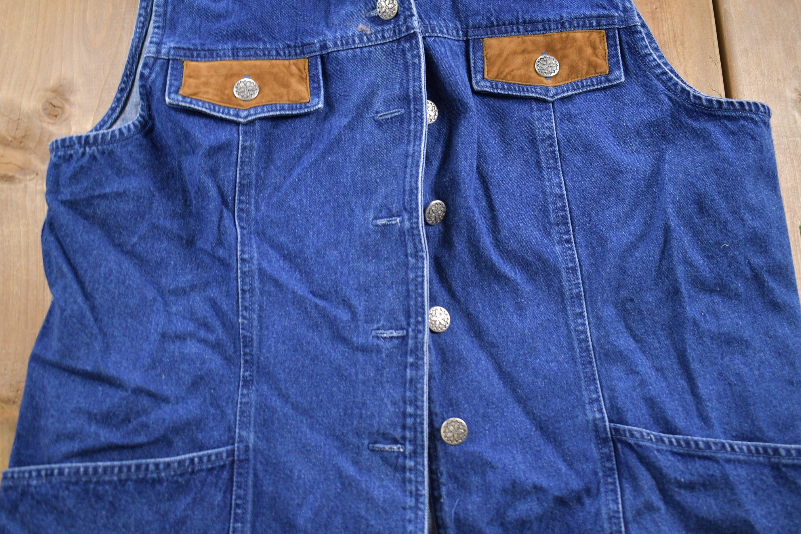 Vintage 1980s Stonebridge Denim Vest Men's XL - Image 3