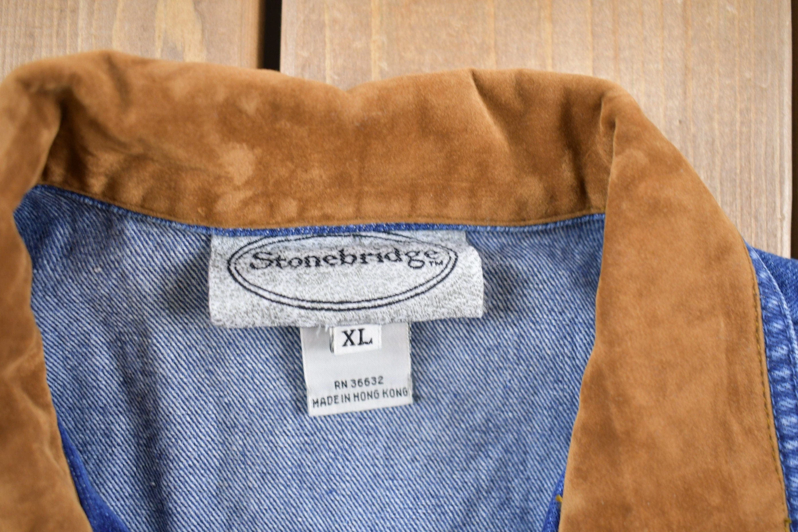 Vintage 1980s Stonebridge Denim Vest Men's XL - Image 4