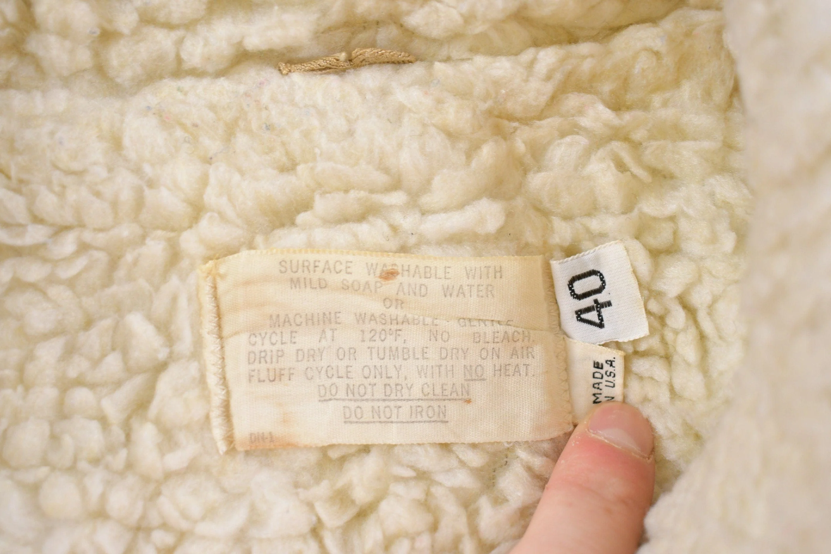 Vintage 1980s Suede Leather Shearling Jacket - Image 4
