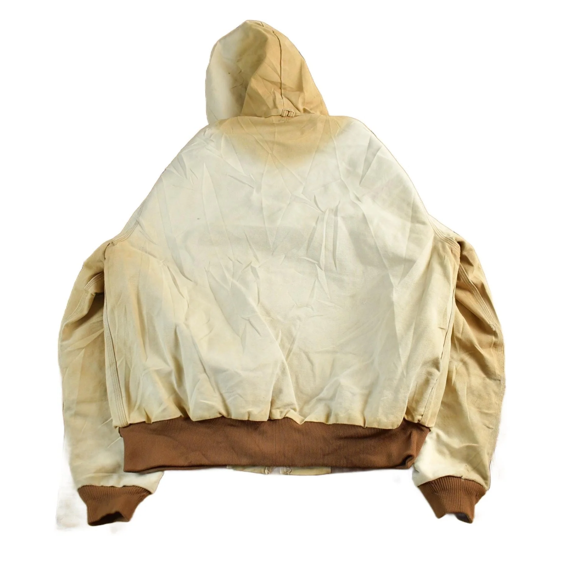 Vintage 1980s Sun Faded Carhartt Canvas Hooded Jacket Men's XL - Image 2