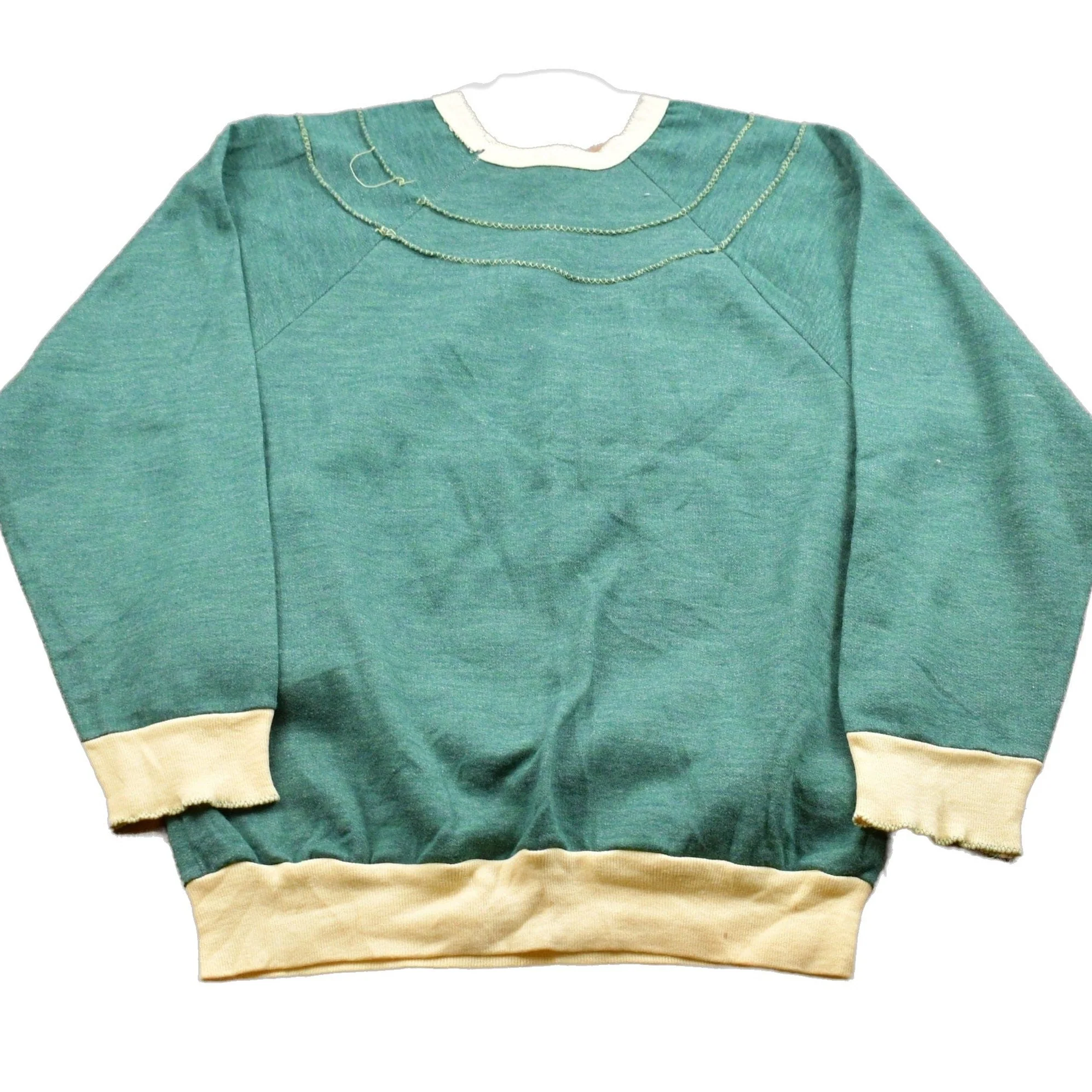 Vintage 1980s Sunflower Embroidered Raglan Sweatshirt Men's Medium - Image 2