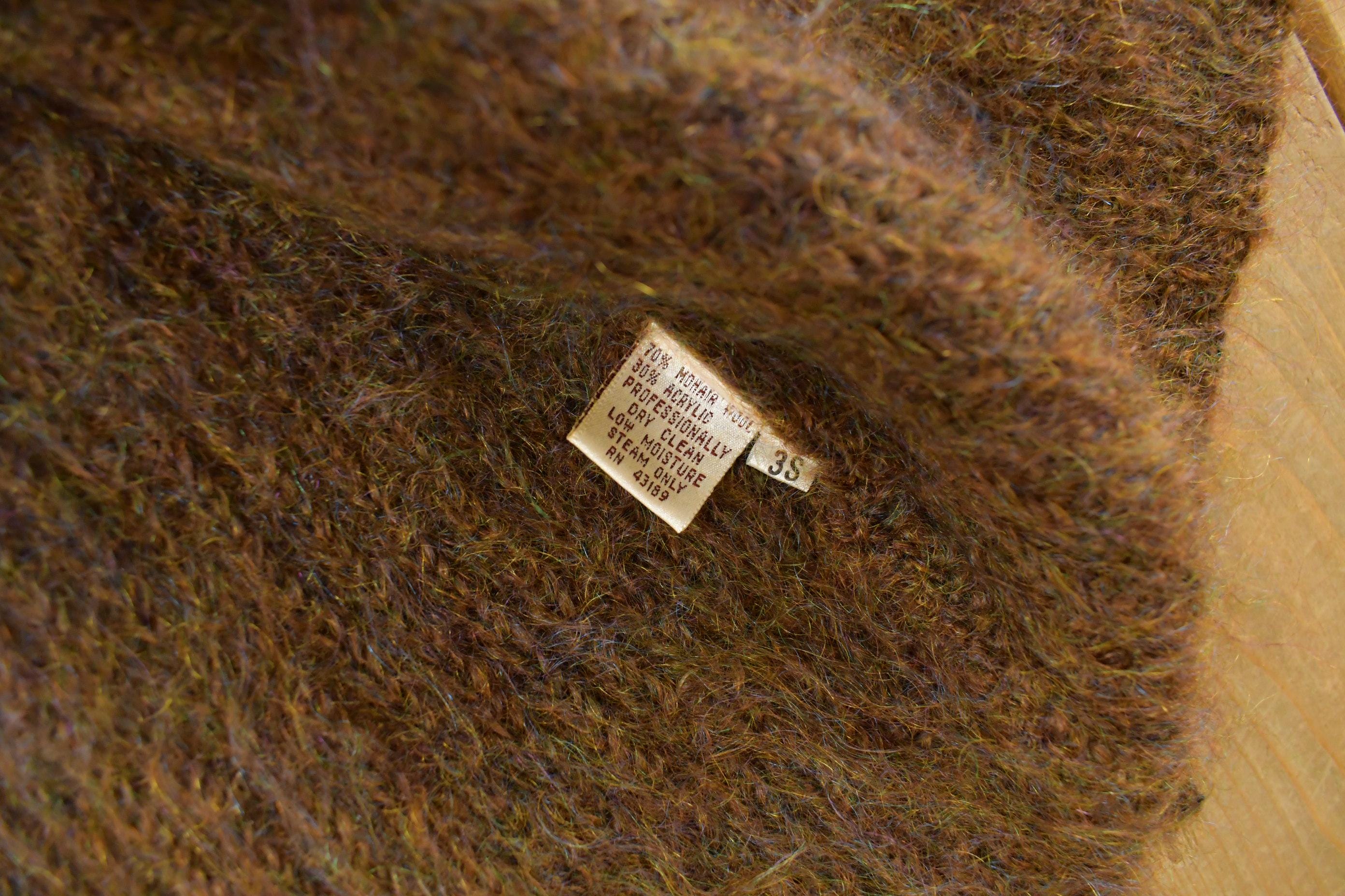 Vintage 1980s Susan Bristol Knit Cardigan Mohair Wool Sweater Women's XL - Image 5