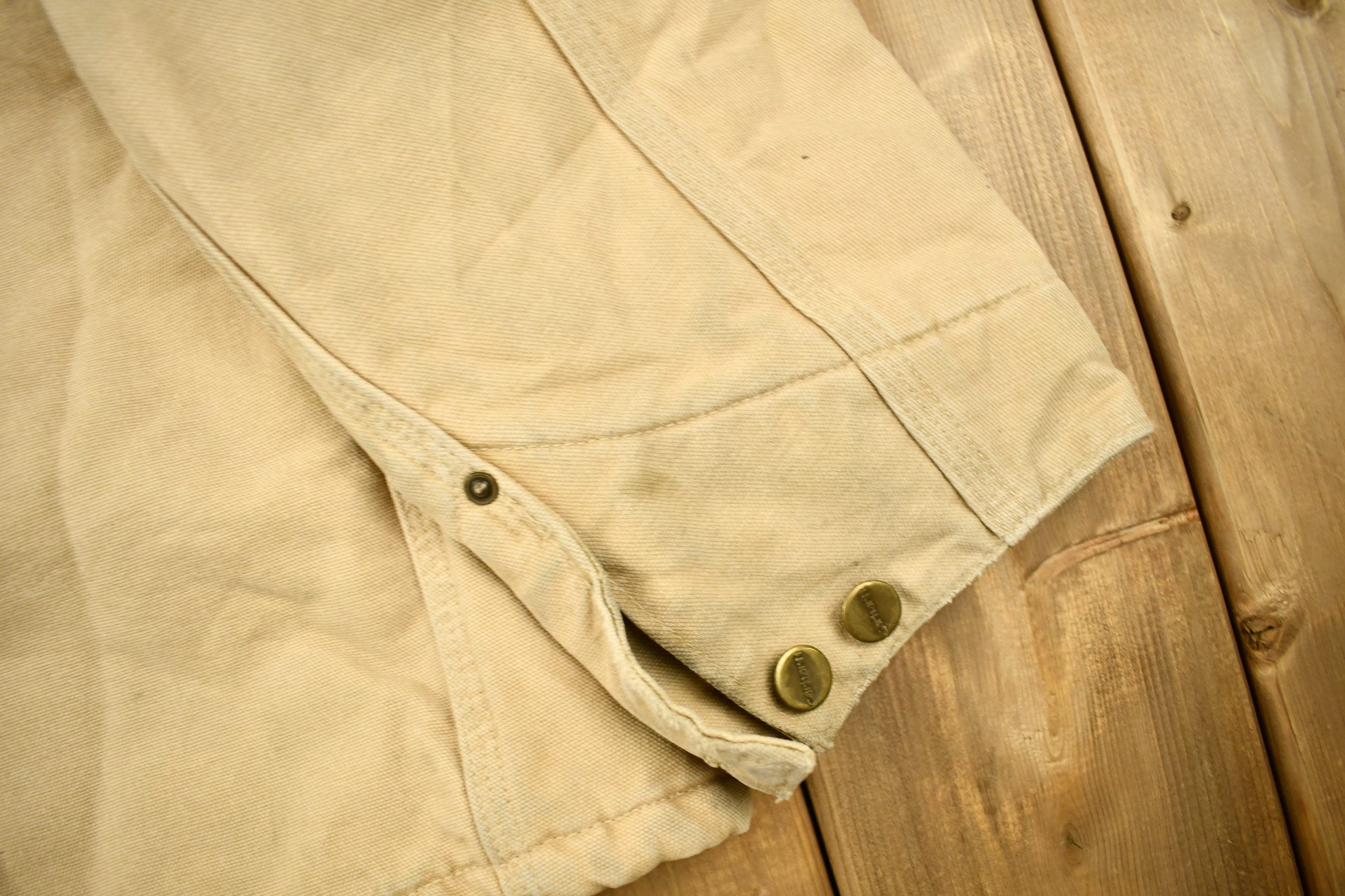 Vintage 1980s Tan Carhartt Chore Coat Men's Large - Image 6