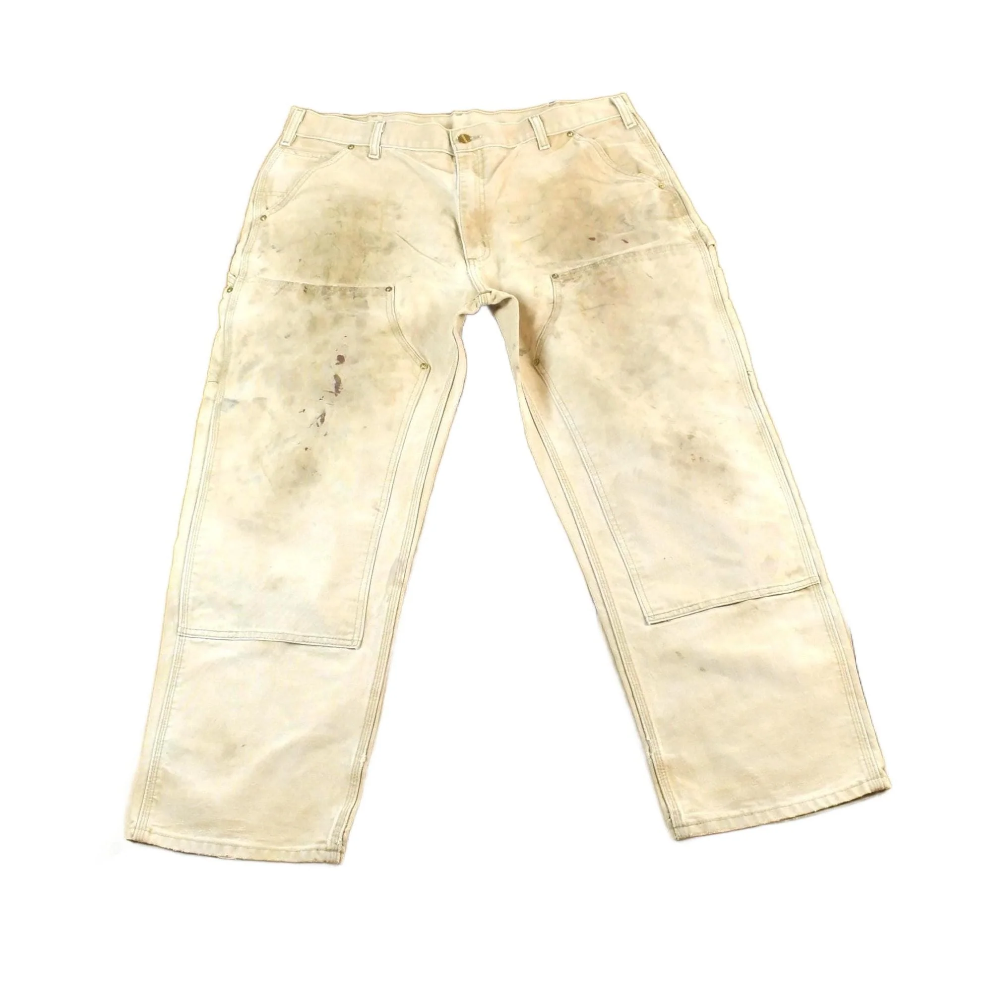 Vintage 1980s Tan Carhartt Double Knee Work Pants Men's 40 x 26
