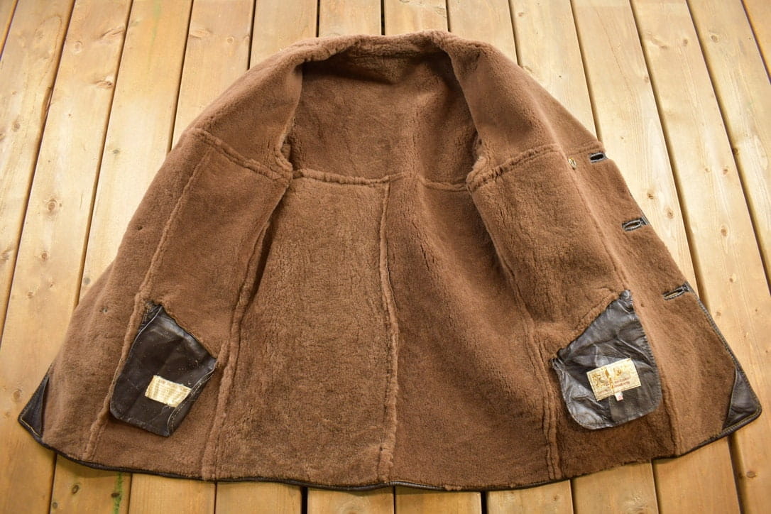 Vintage 1980s Tanns Of Taunton Lambskin Fur Lined Jacket Men's Medium - Image 3