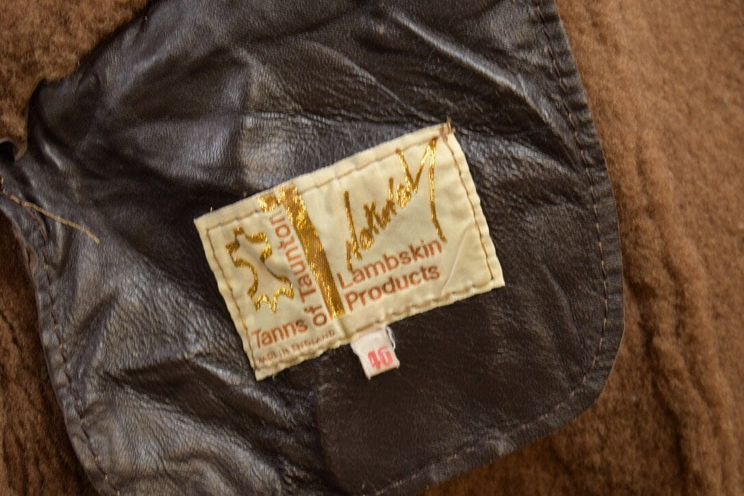 Vintage 1980s Tanns Of Taunton Lambskin Fur Lined Jacket Men's Medium - Image 6