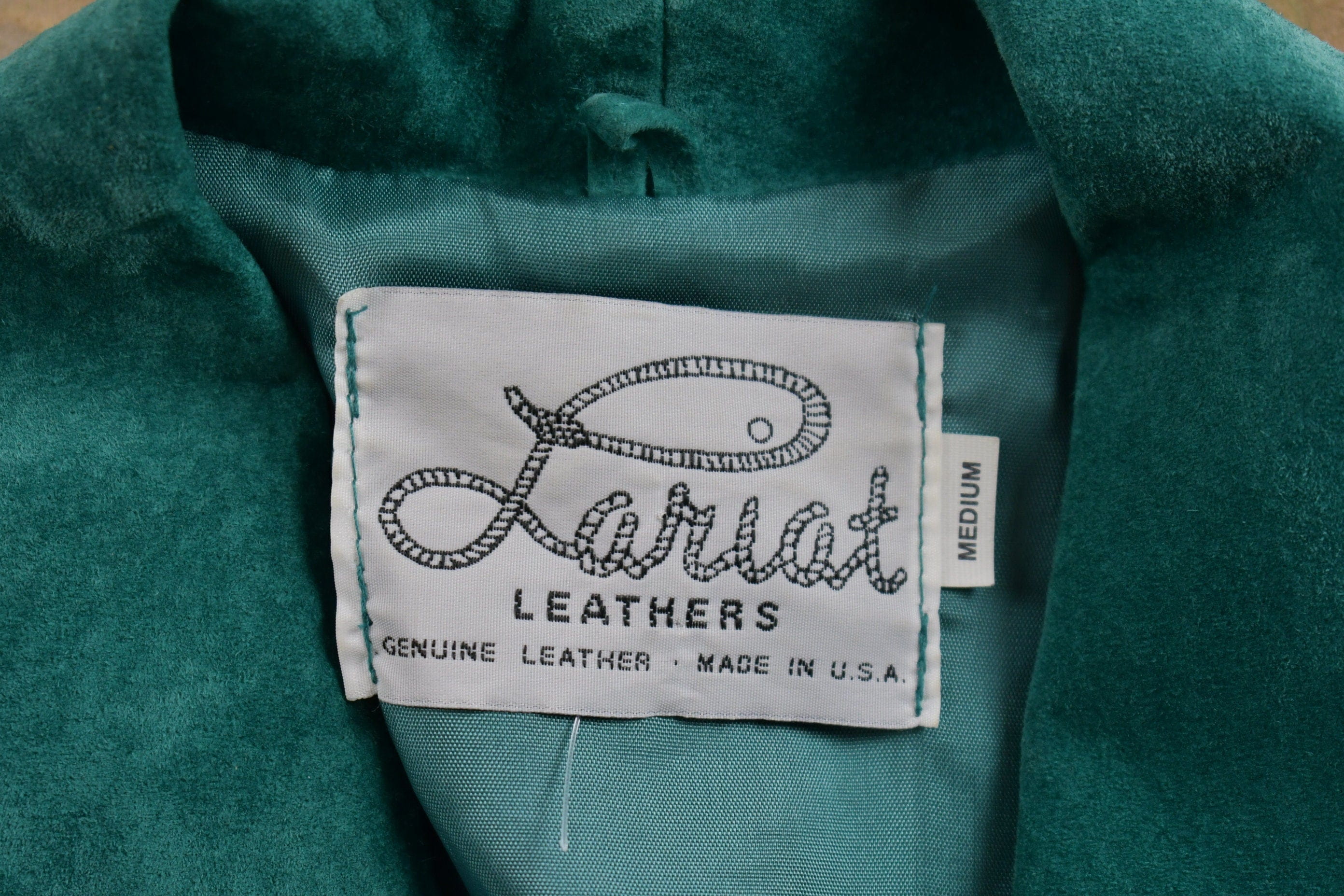 Vintage 1980s Teal Suede Fringe Jacket - Image 3