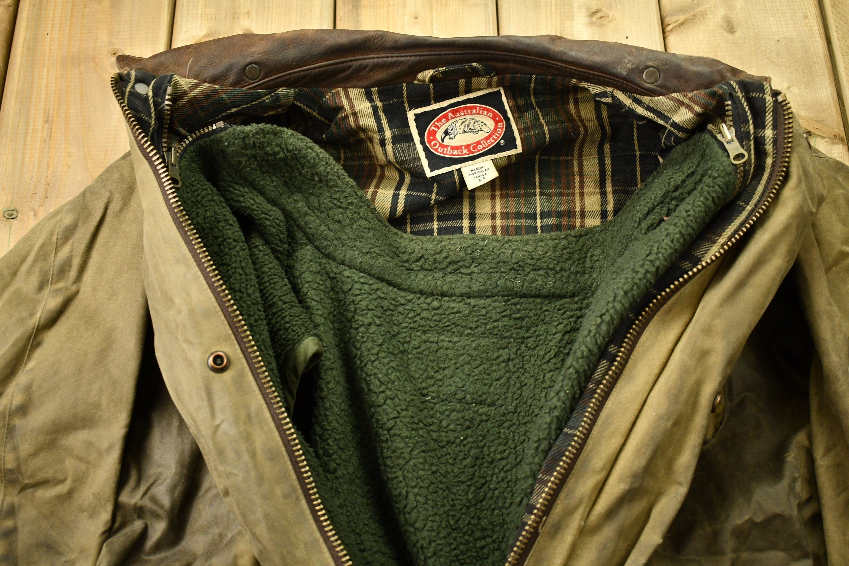 Vintage 1980s The Australia Outback Collection Waxed Leather Jacket Men's Medium - Image 3
