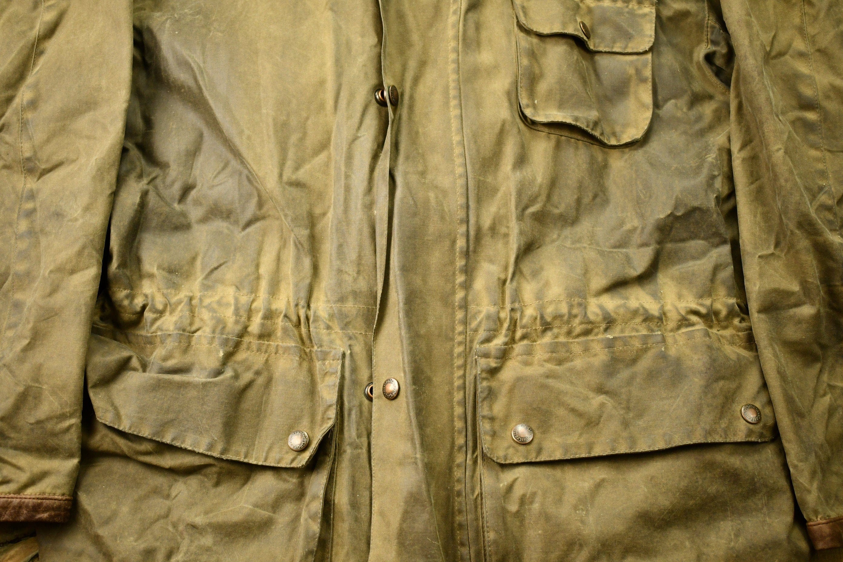Vintage 1980s The Australia Outback Collection Waxed Leather Jacket Men's Medium - Image 6
