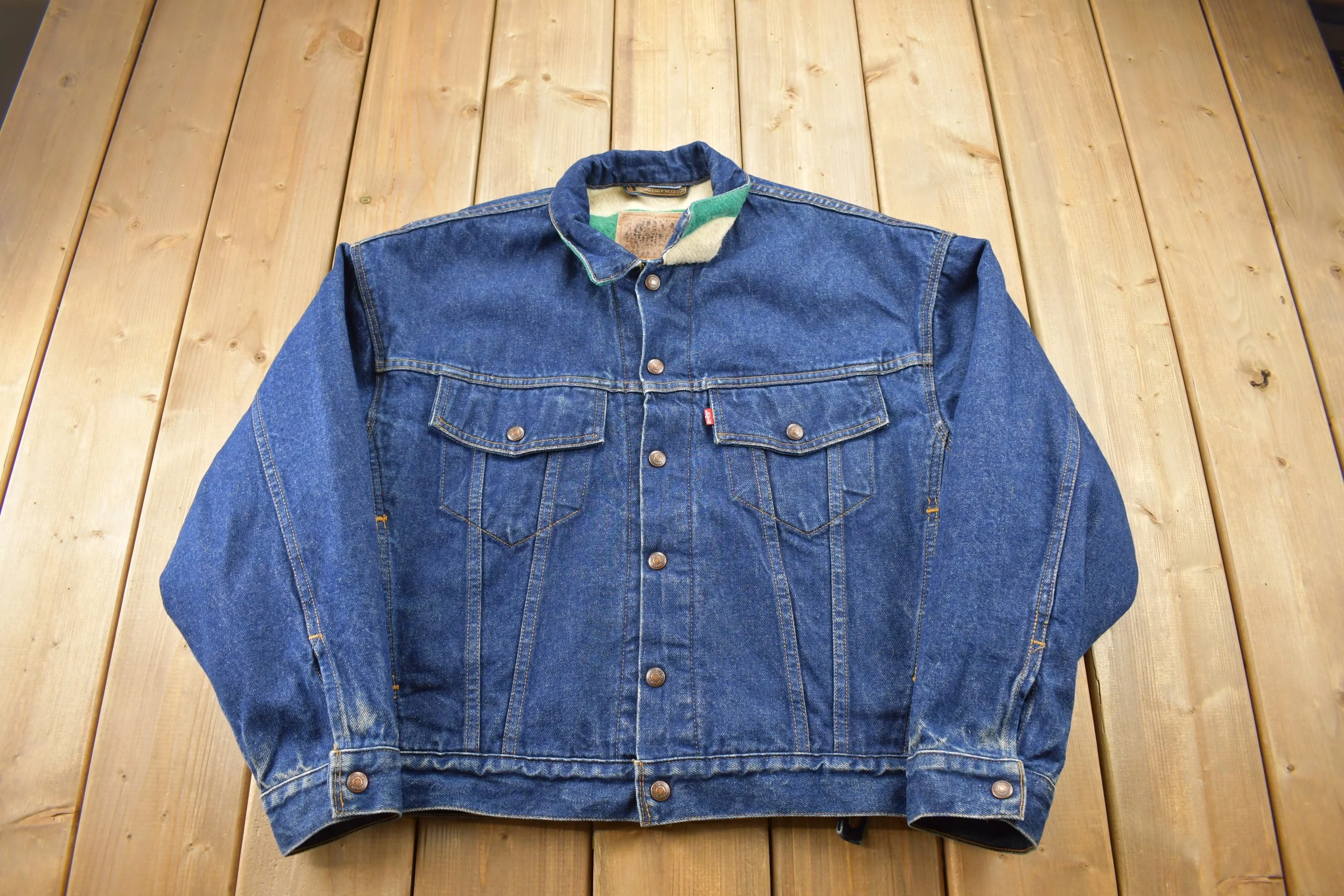 Vintage 1980s The Hudsons Bay Levi's Reversible Jean Jacket Men's Large - Image 3
