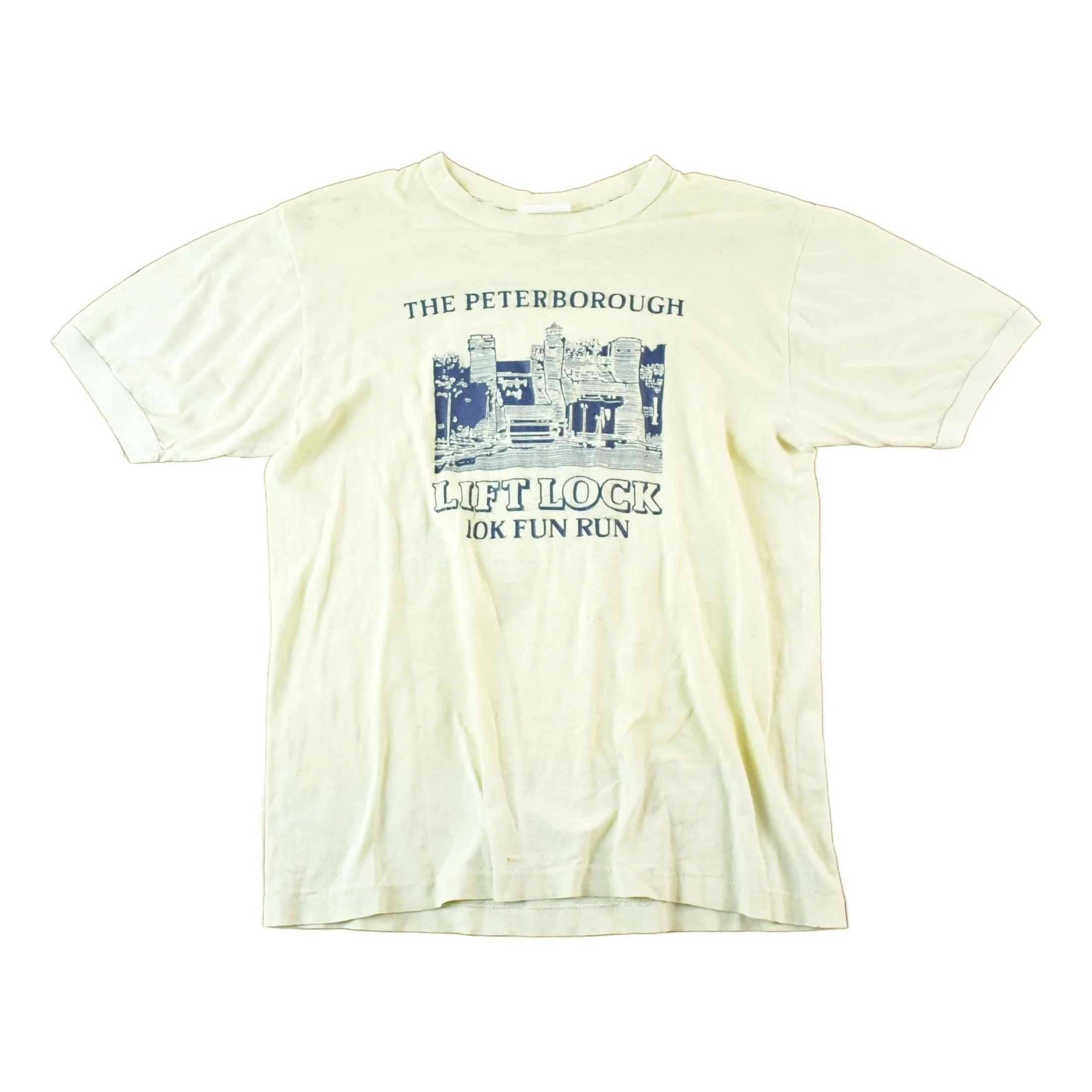 Vintage 1980s The Peterborough Lift Lock Run Souvenir T-Shirt Mens S - Image 2