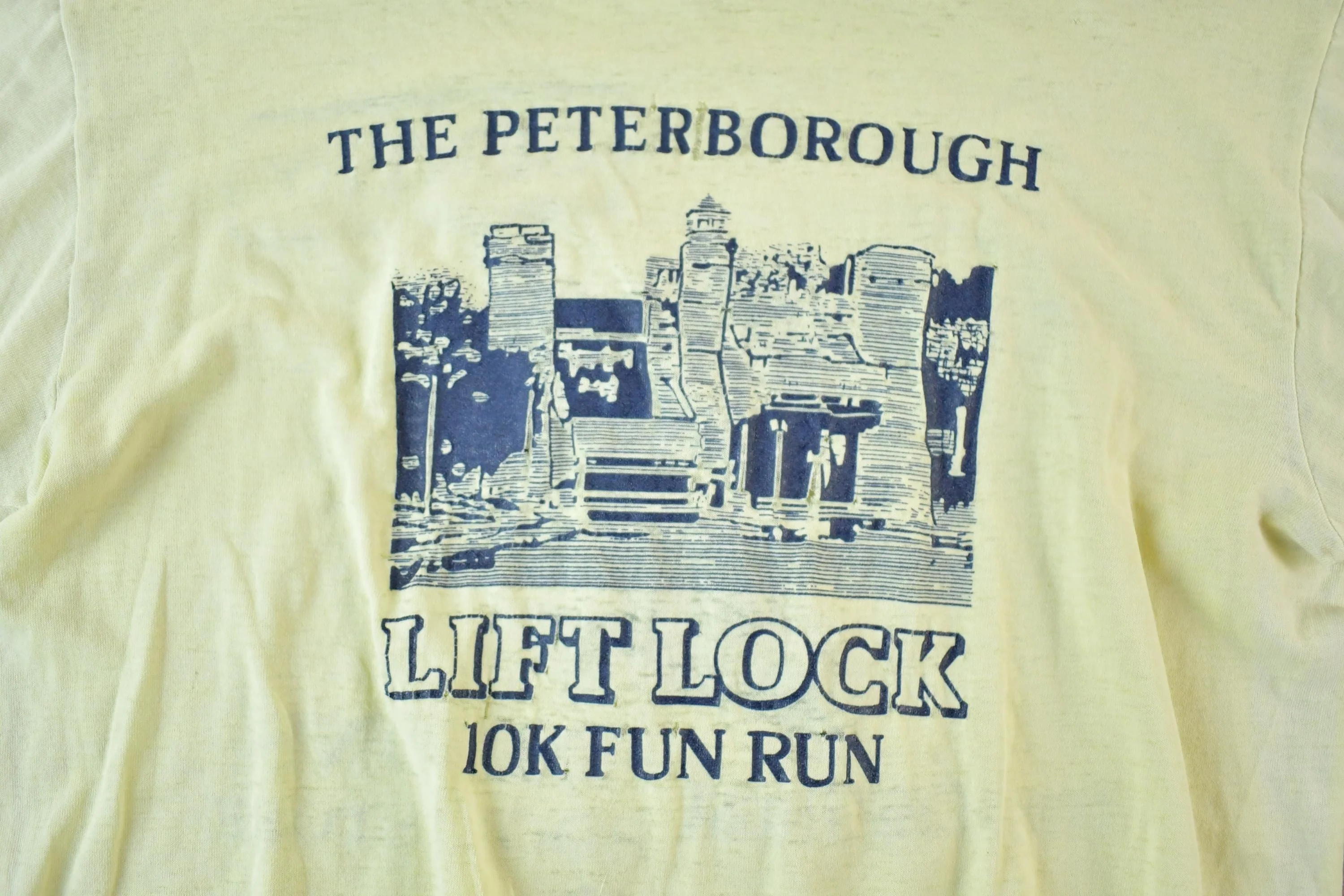 Vintage 1980s The Peterborough Lift Lock Run Souvenir T-Shirt Mens S - Image 3