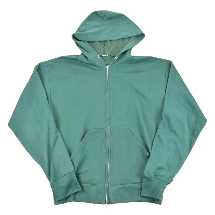 Vintage 1980s Thermal Zip Up Hoodie Sweatshirt Men's L