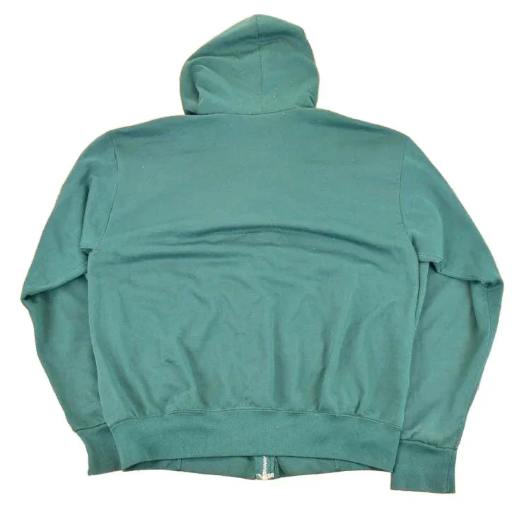 Vintage 1980s Thermal Zip Up Hoodie Sweatshirt Men's L - Image 2