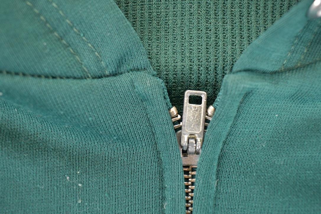 Vintage 1980s Thermal Zip Up Hoodie Sweatshirt Men's L - Image 3