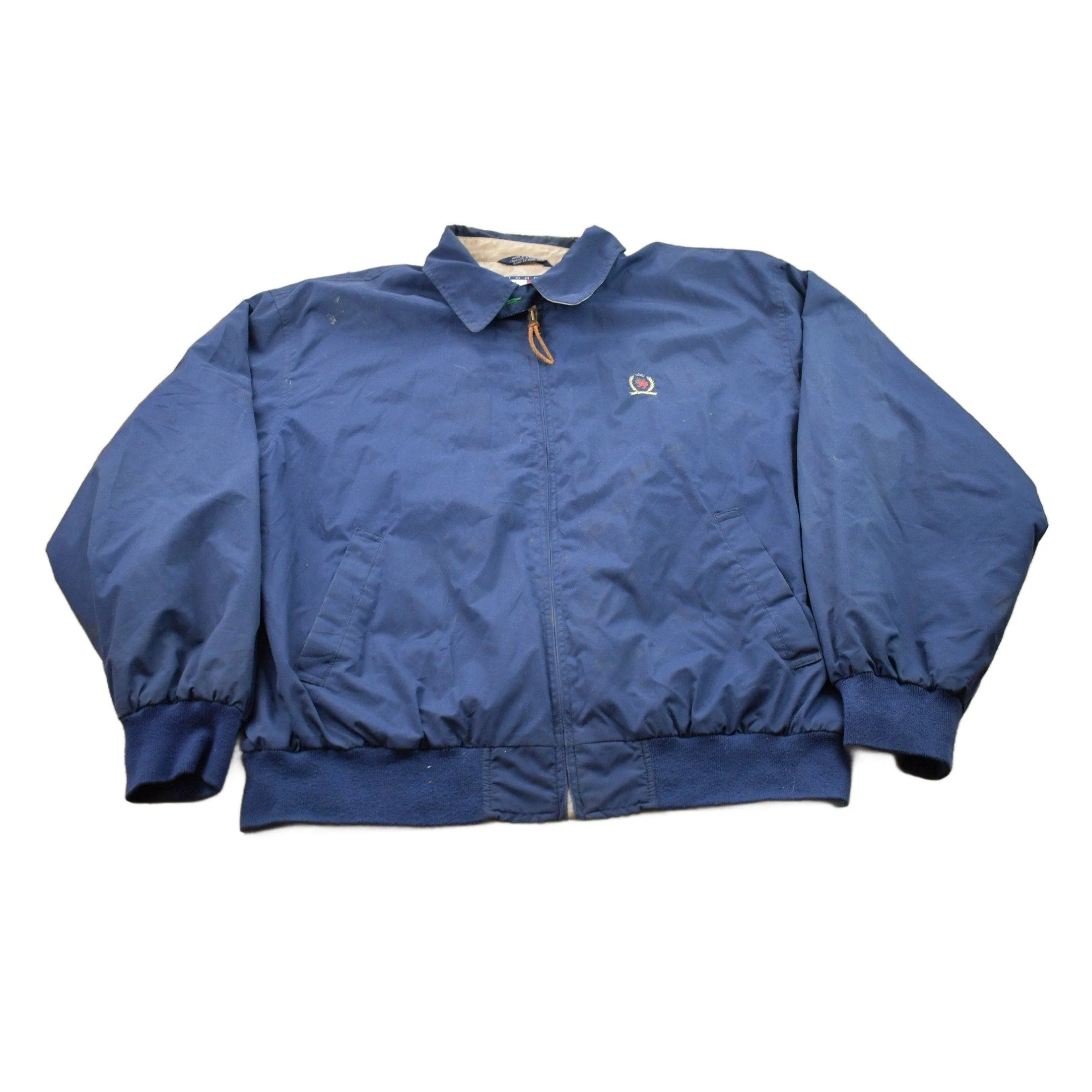 Vintage 1980s Tommy Hilfiger Embroidered Full Zip Golf Jacket Men's Large