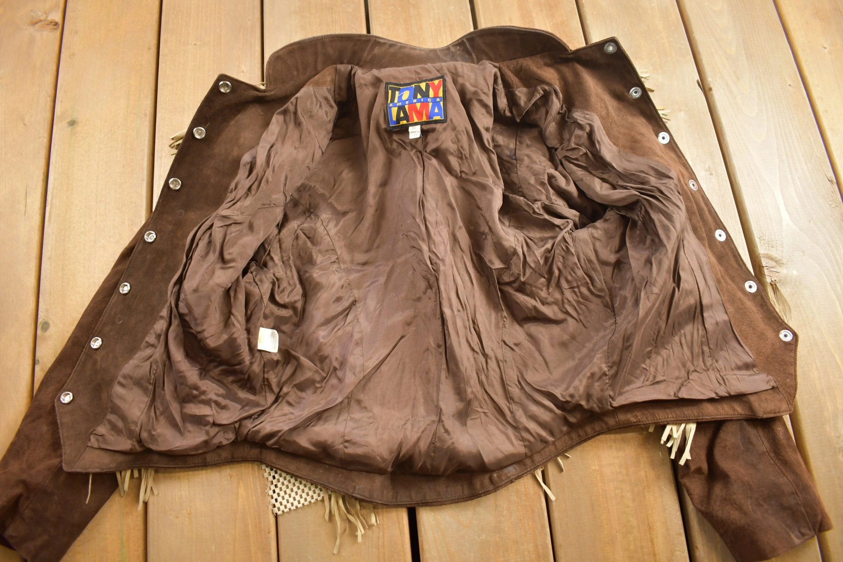 Vintage 1980s Tony Lama Americana Suede Fringe Jacket - Image 4