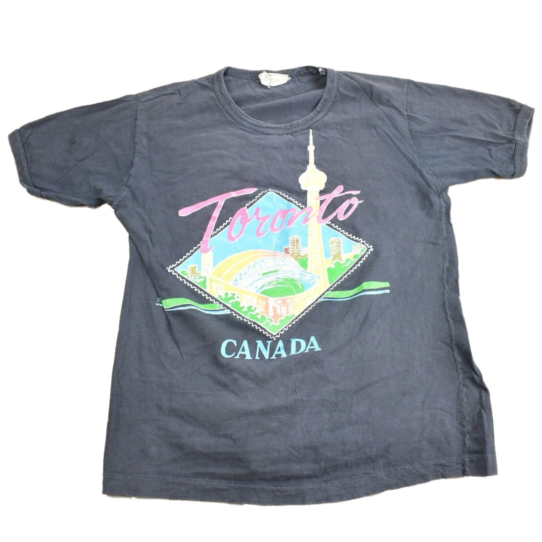 Vintage 1980s Toronto Canada Graphic Souvenir T Shirt Men's Small