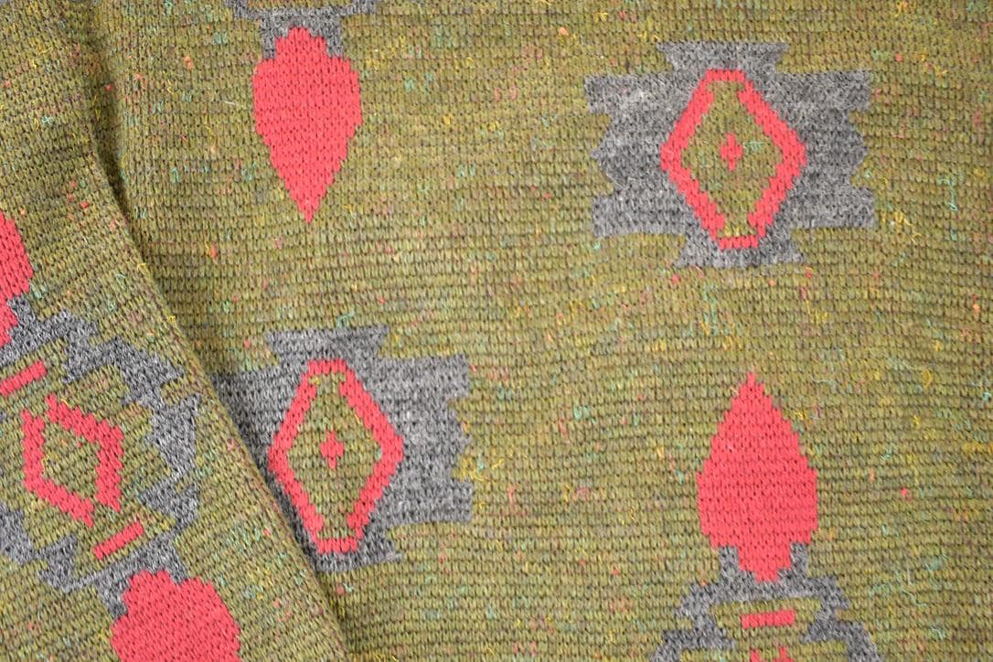 Vintage 1980s Trent Abstract Knit Crewneck Sweater Men's XL - Image 3