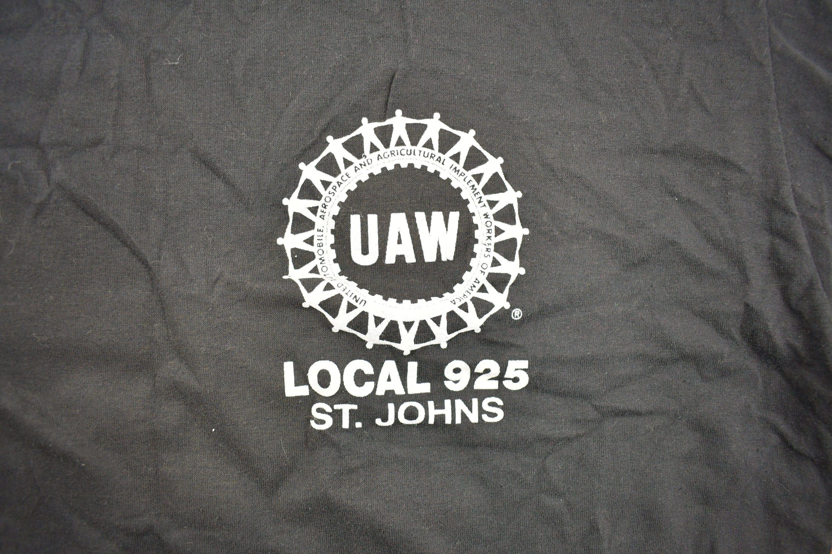 Vintage 1980s UAW Local 925 St Johns Graphic T Shirt Men's Large - Image 4