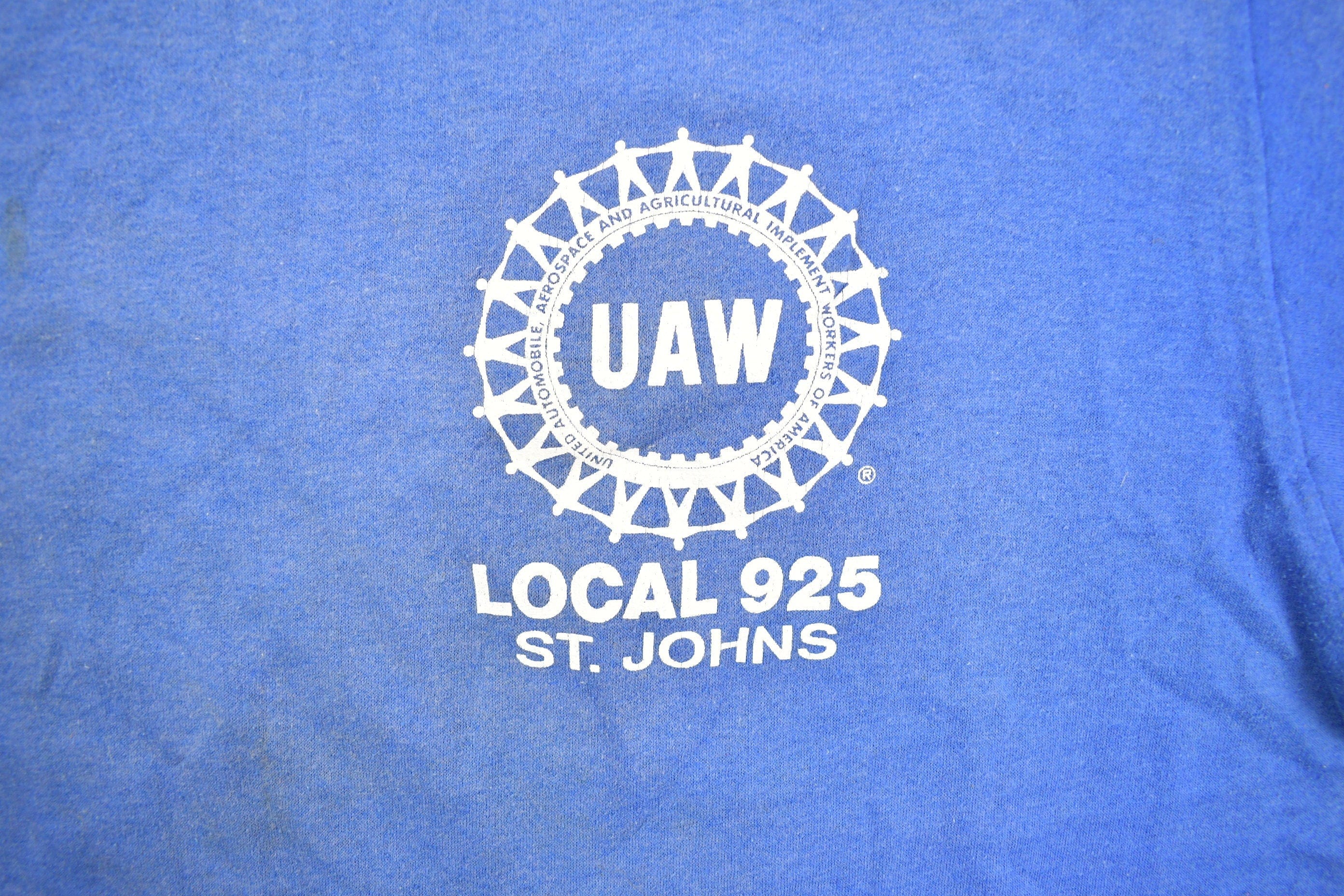 Vintage 1980s UAW Local 925 St Johns Graphic T Shirt Men's Large - Image 3
