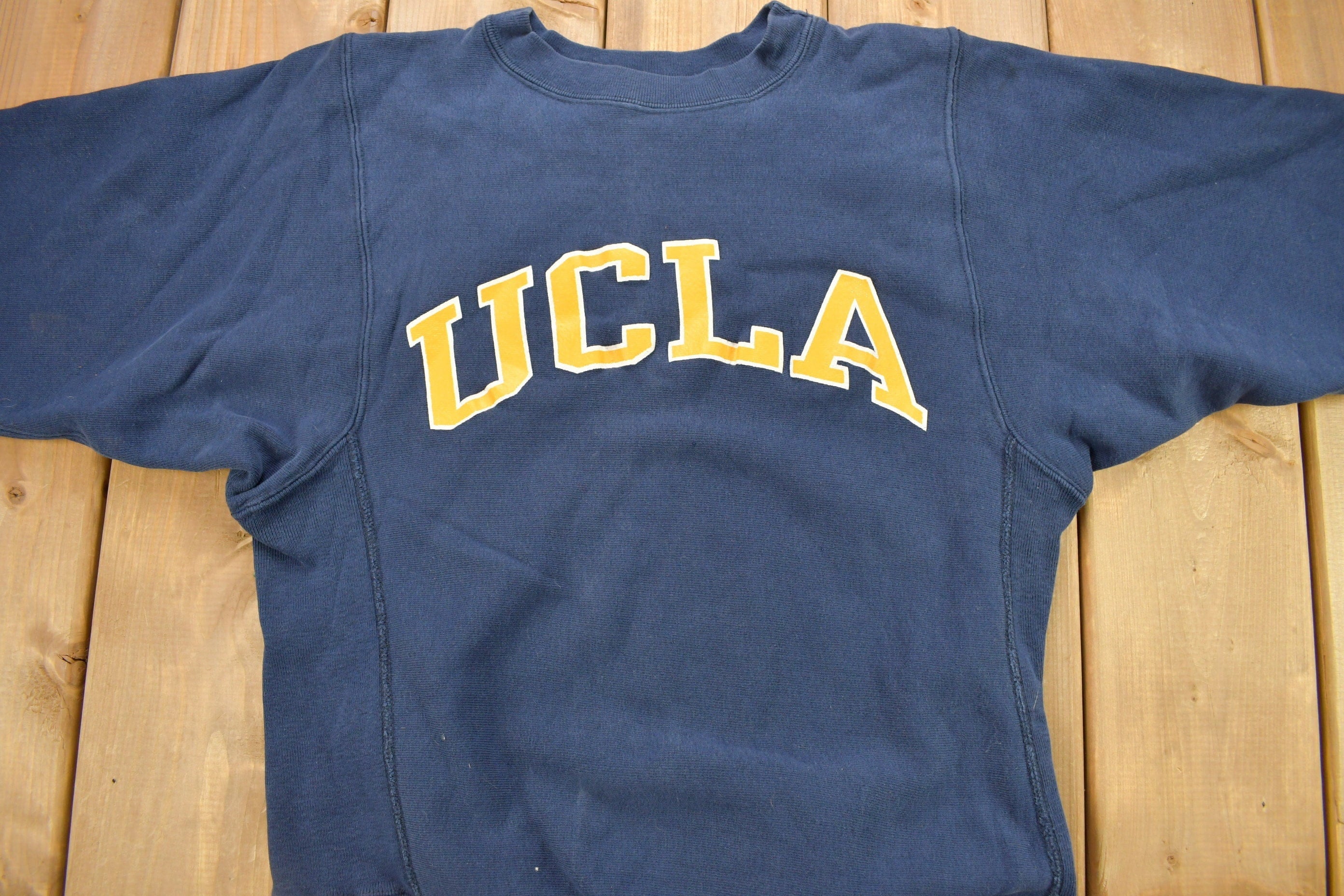 Vintage 1980s UCLA Champion Reverse Weave Warmup Crewneck - Image 3