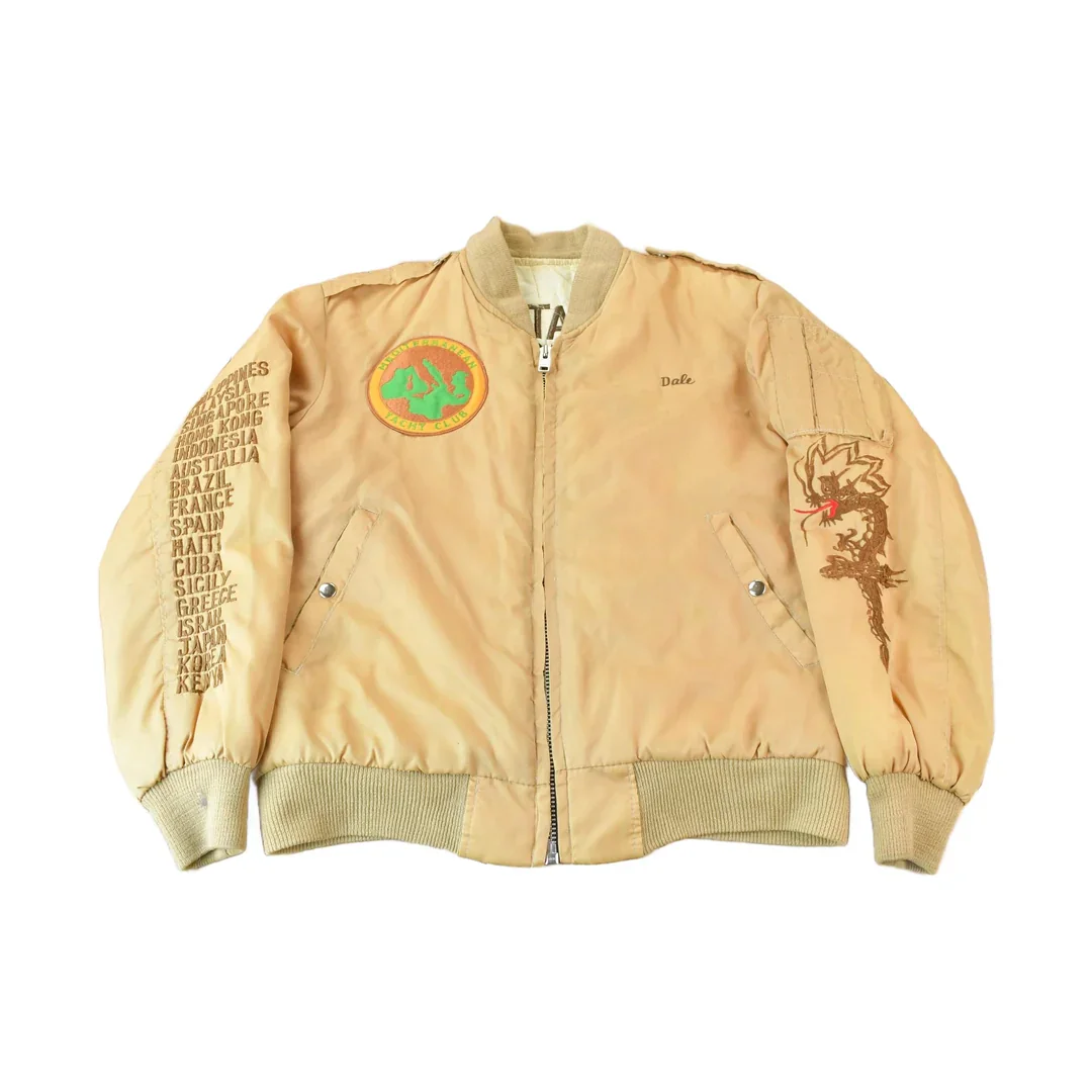 Vintage 1980s United States naval Security Group Kamiseya Japan Souvenir Bomber - Image 2
