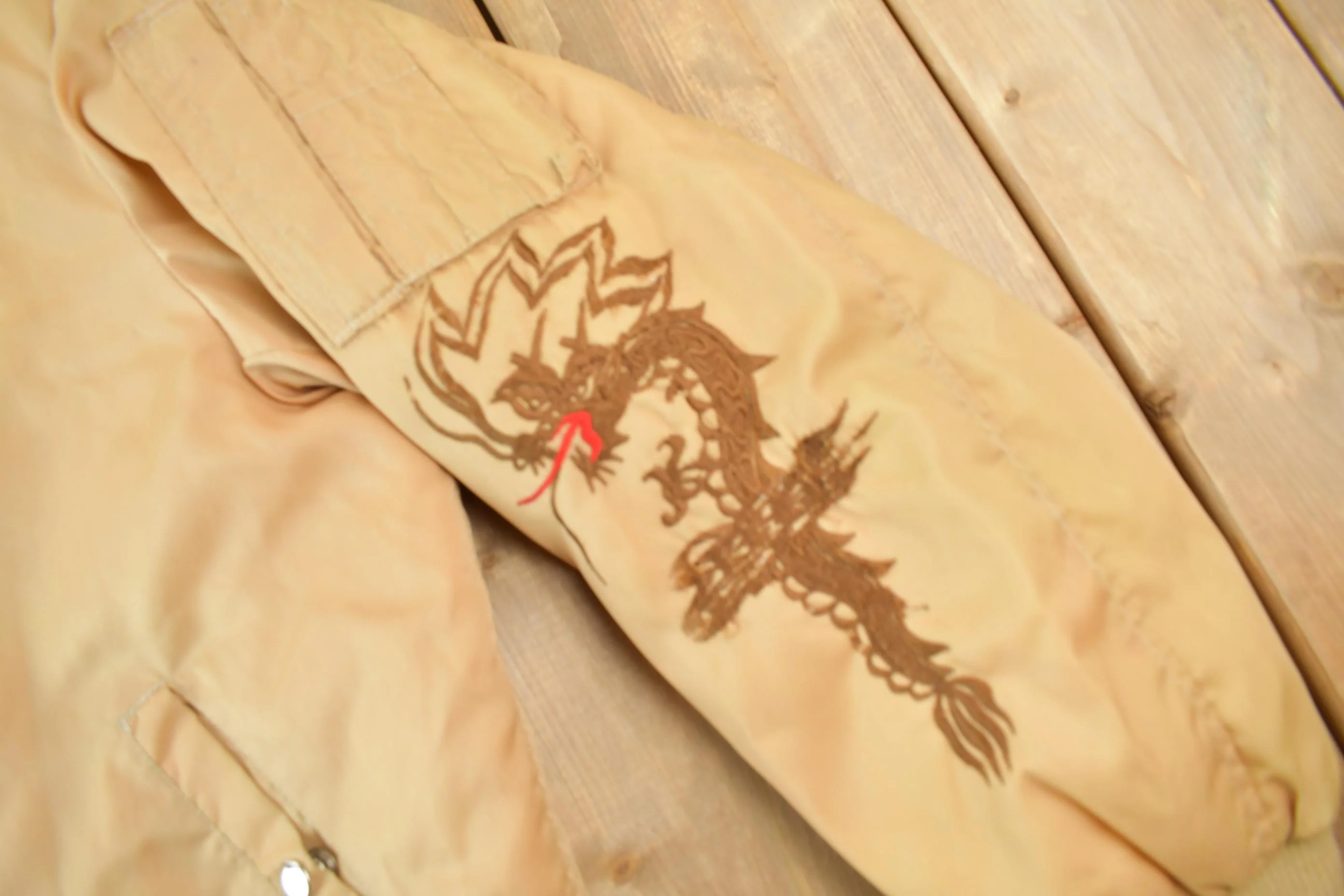 Vintage 1980s United States naval Security Group Kamiseya Japan Souvenir Bomber - Image 4