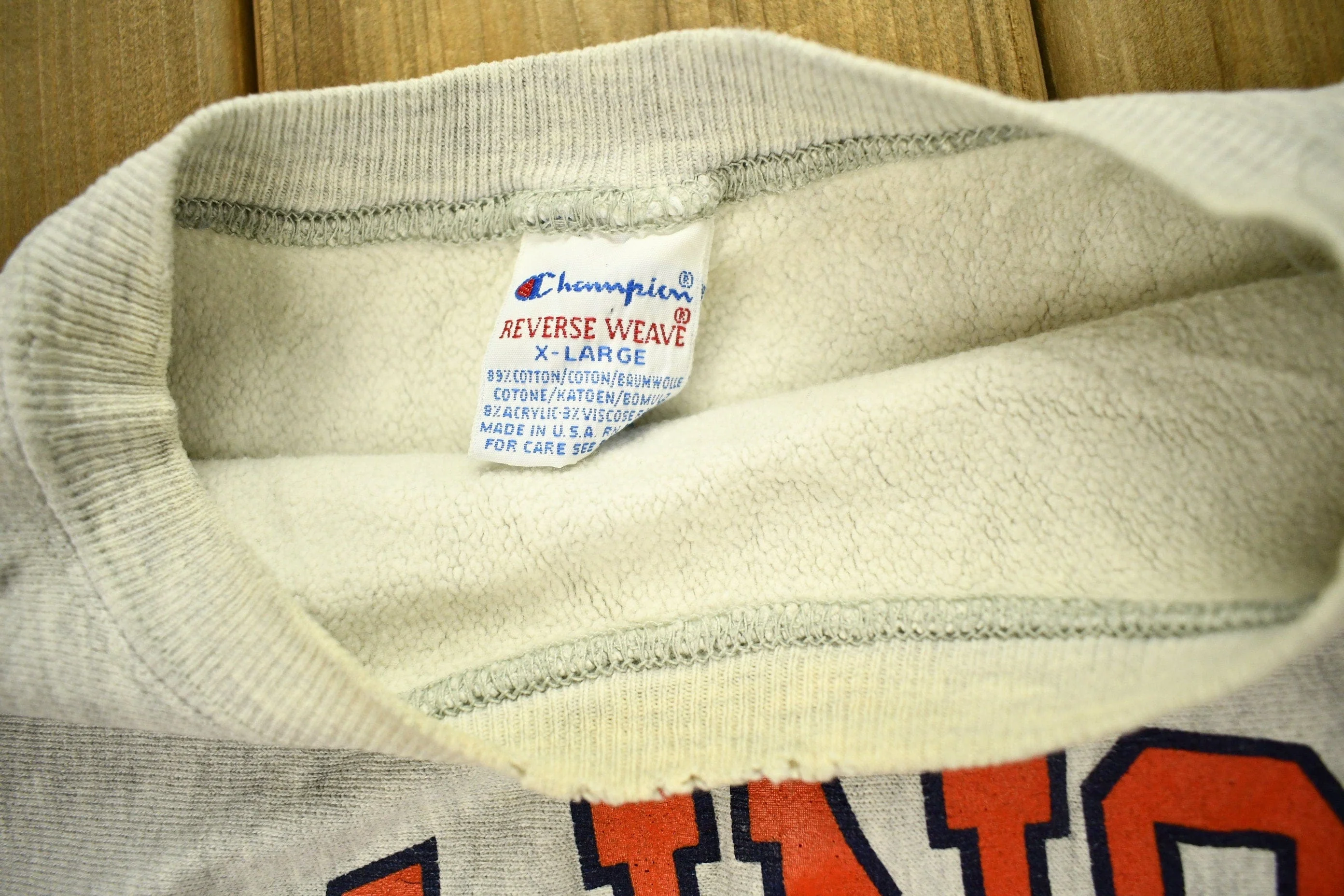 Vintage 1980s University Of Illinois Champion Reverse Weave Crewneck Men's Large - Image 4