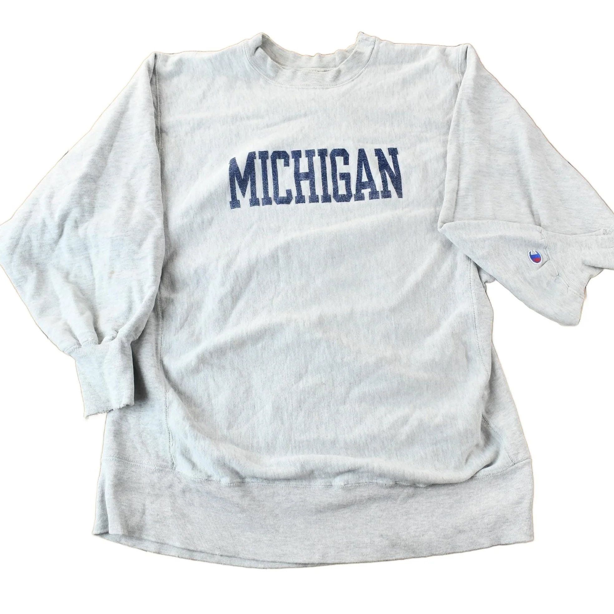 Vintage 1980s University Of Michigan Champion Reverse Weave Warmup Crewneck Men's Large