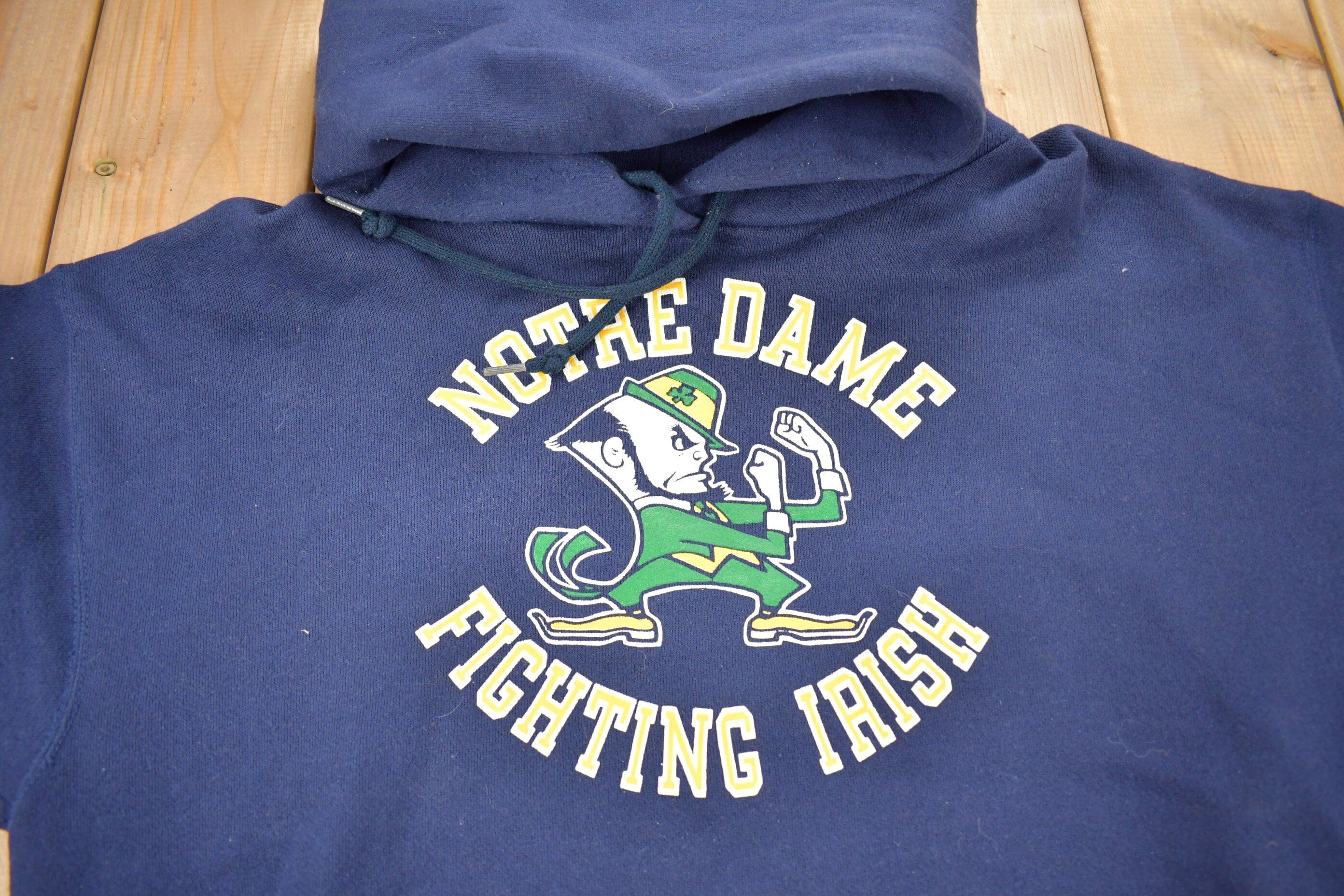 Vintage 1980s University Of Notre Dame Fighting Irish Collegiate Hoodie Men's Medium - Image 3
