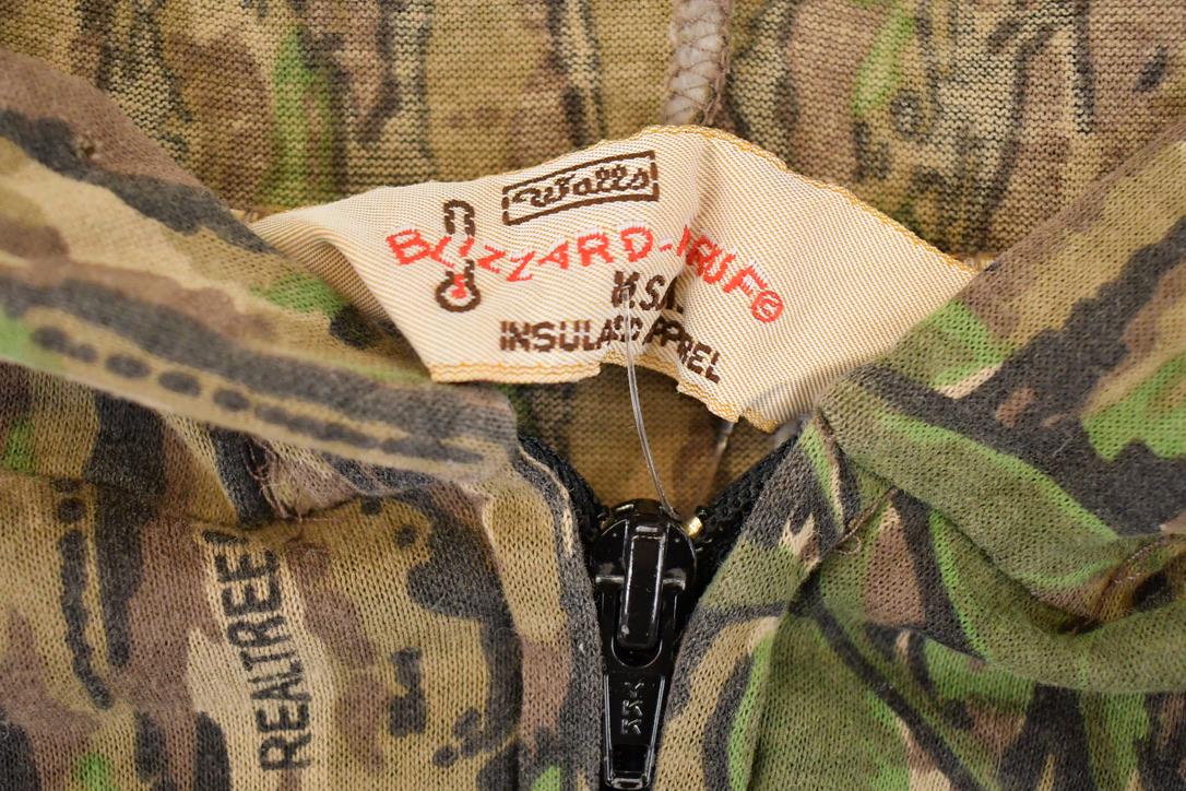Vintage 1980s Walls Blizzard Pruf Realtree Camo Graphic Print Zip Up Hoodie Sweatshirt Mens L - Image 4