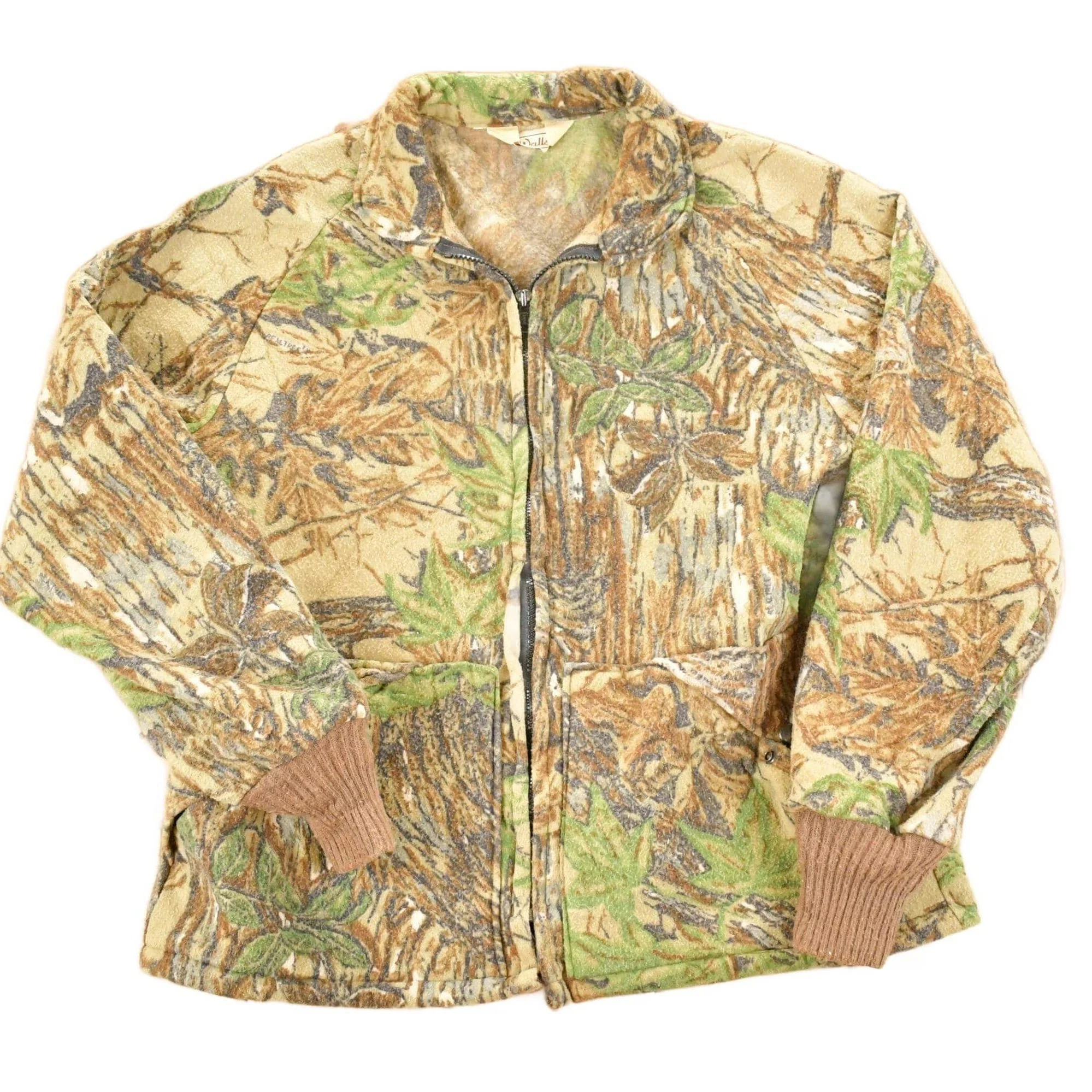Vintage 1980s Walls Realtree Camo Fleece Outdoorsman Full Zip Sweater Mens M