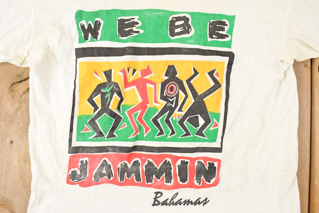 Vintage 1980s We Be Jammin Souvenir Jamaica Travel T-Shirt Men's S - Image 3