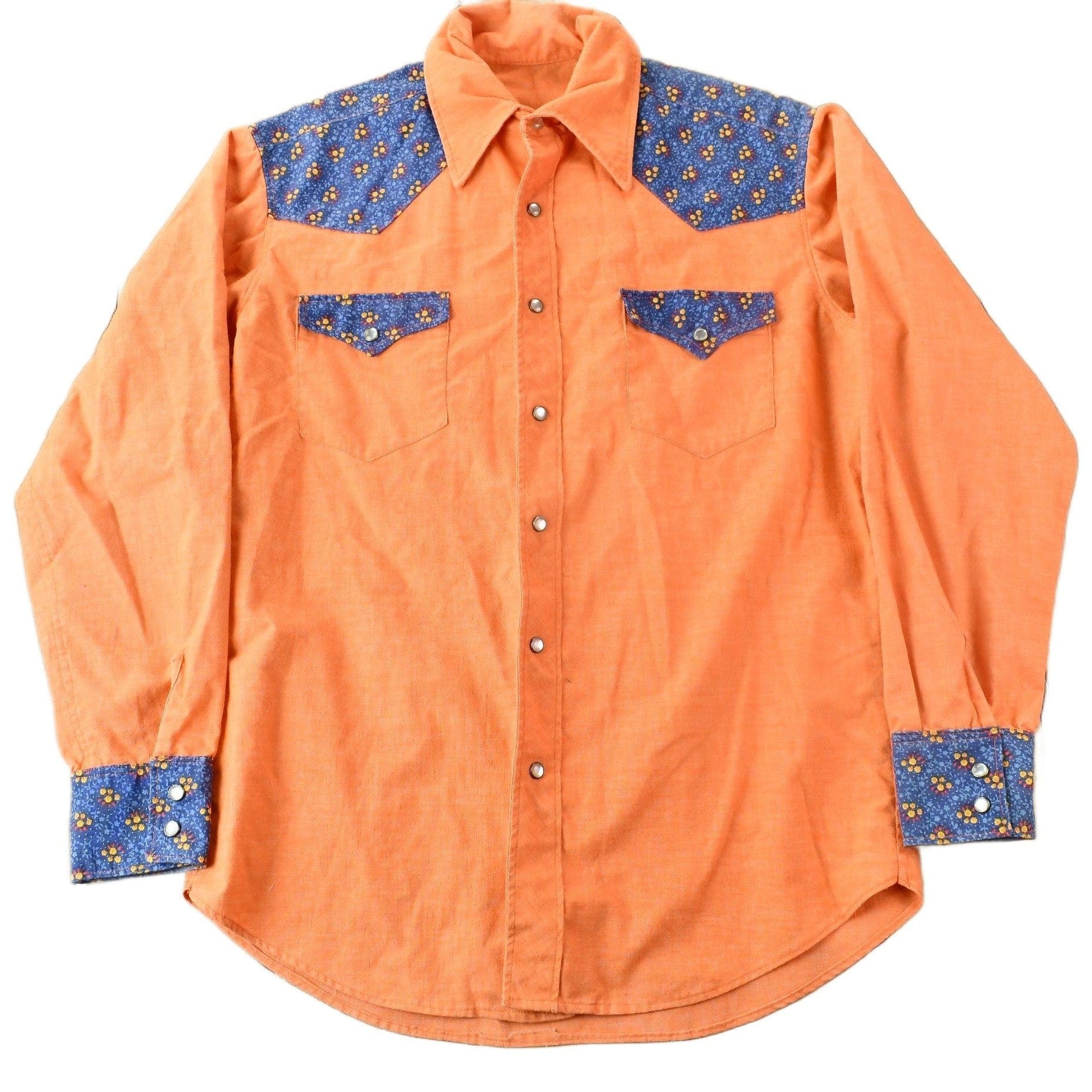 Vintage 1980s Western Style Embroidered Snap Button Up Shirt Men's Large