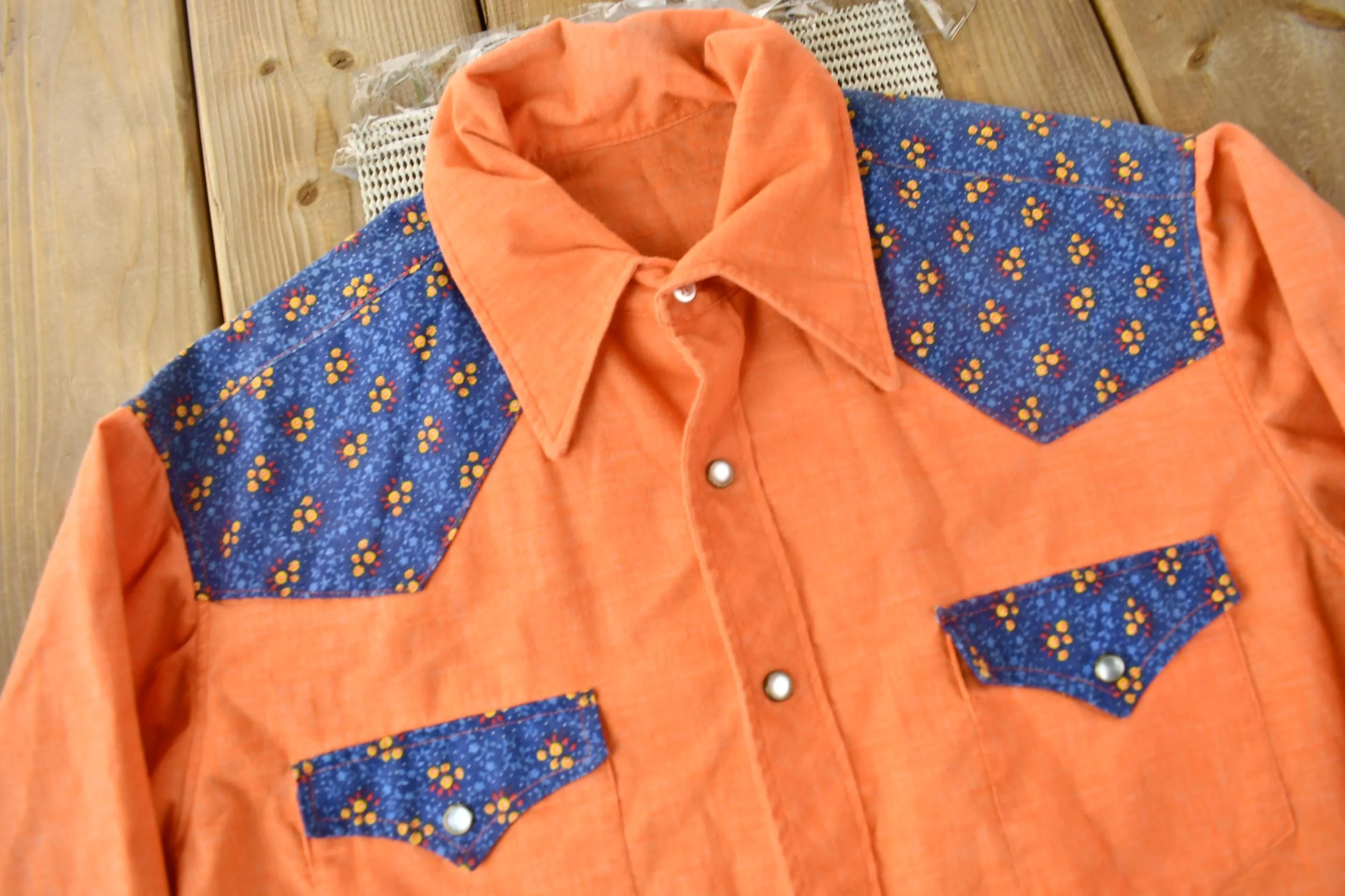 Vintage 1980s Western Style Embroidered Snap Button Up Shirt Men's Large - Image 3