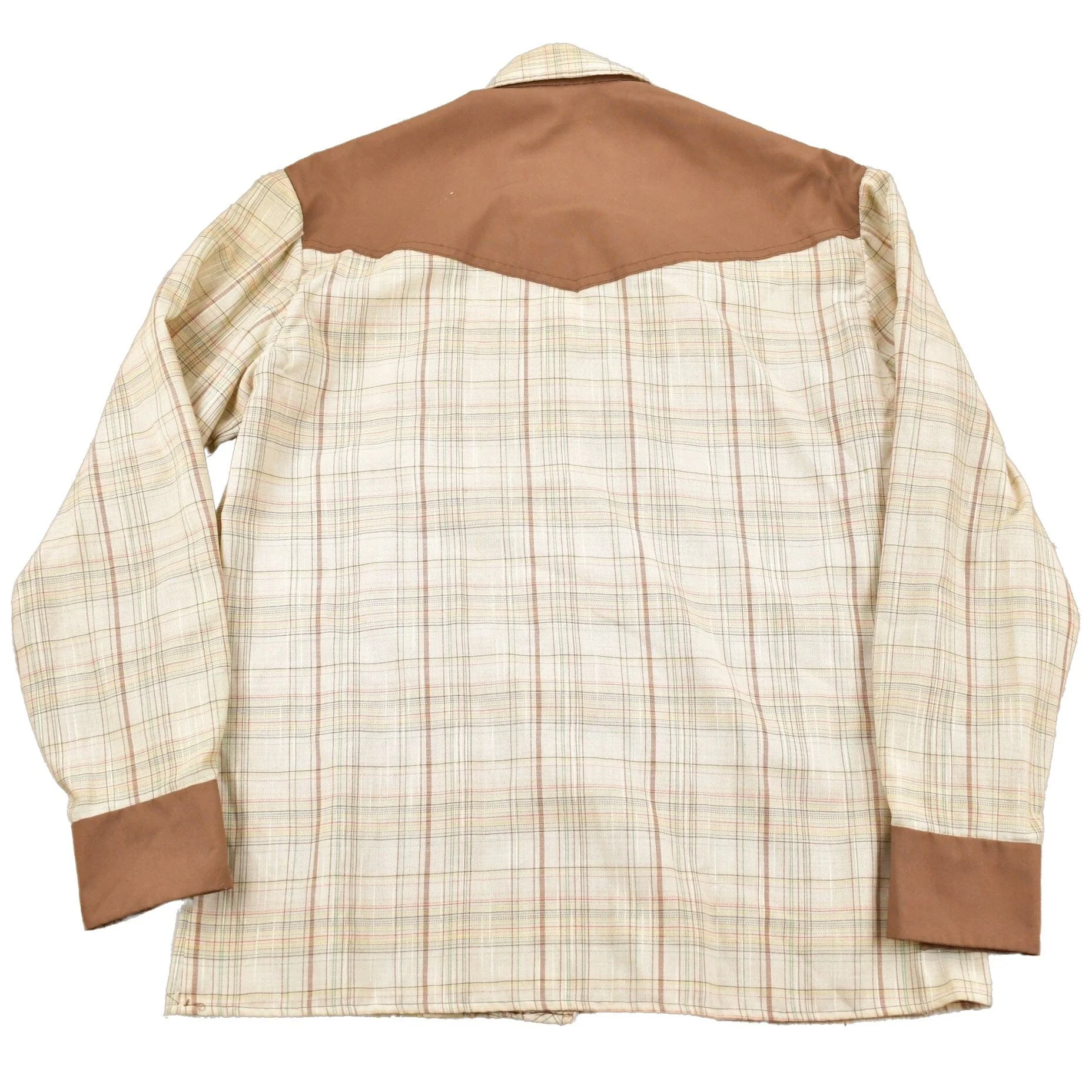 Vintage 1980s Western Style Plaid Button Up Shirt Men's Large - Image 2