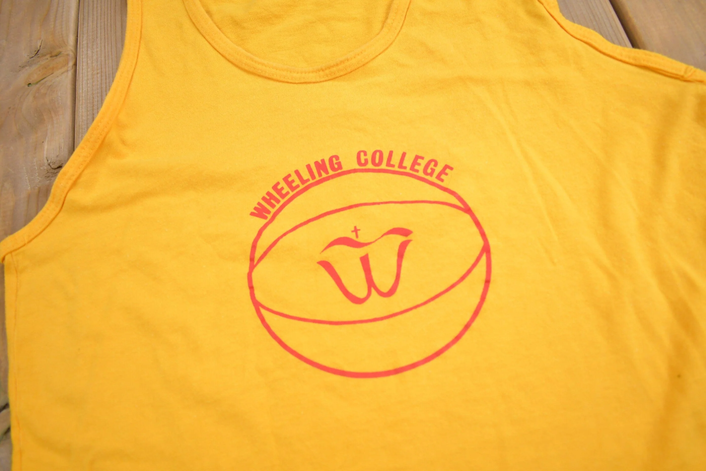 Vintage 1980s Wheeling College Tank Top Shirt Men's Medium - Image 4