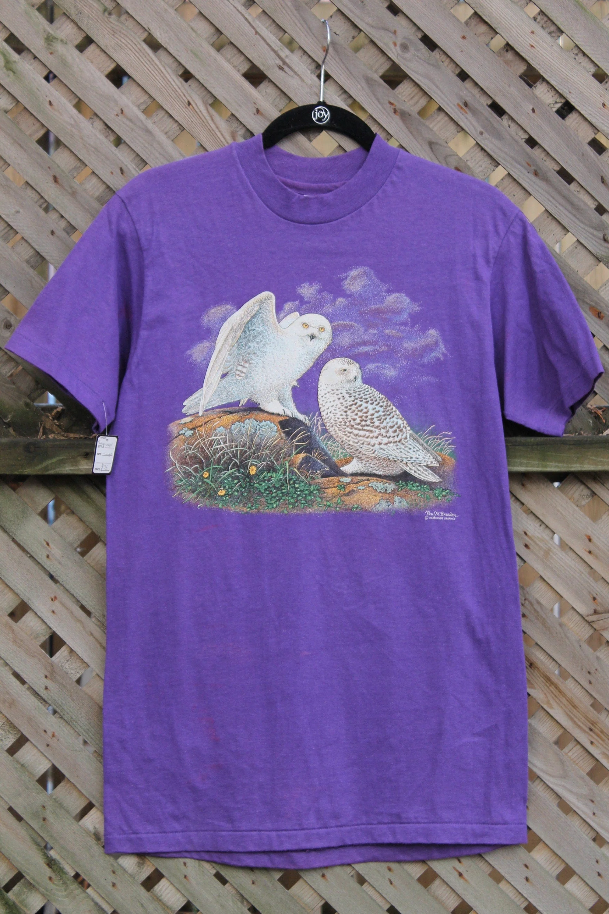 Vintage 1980s White Owl Theme Graphic T-Shirt Men's Medium - Image 3