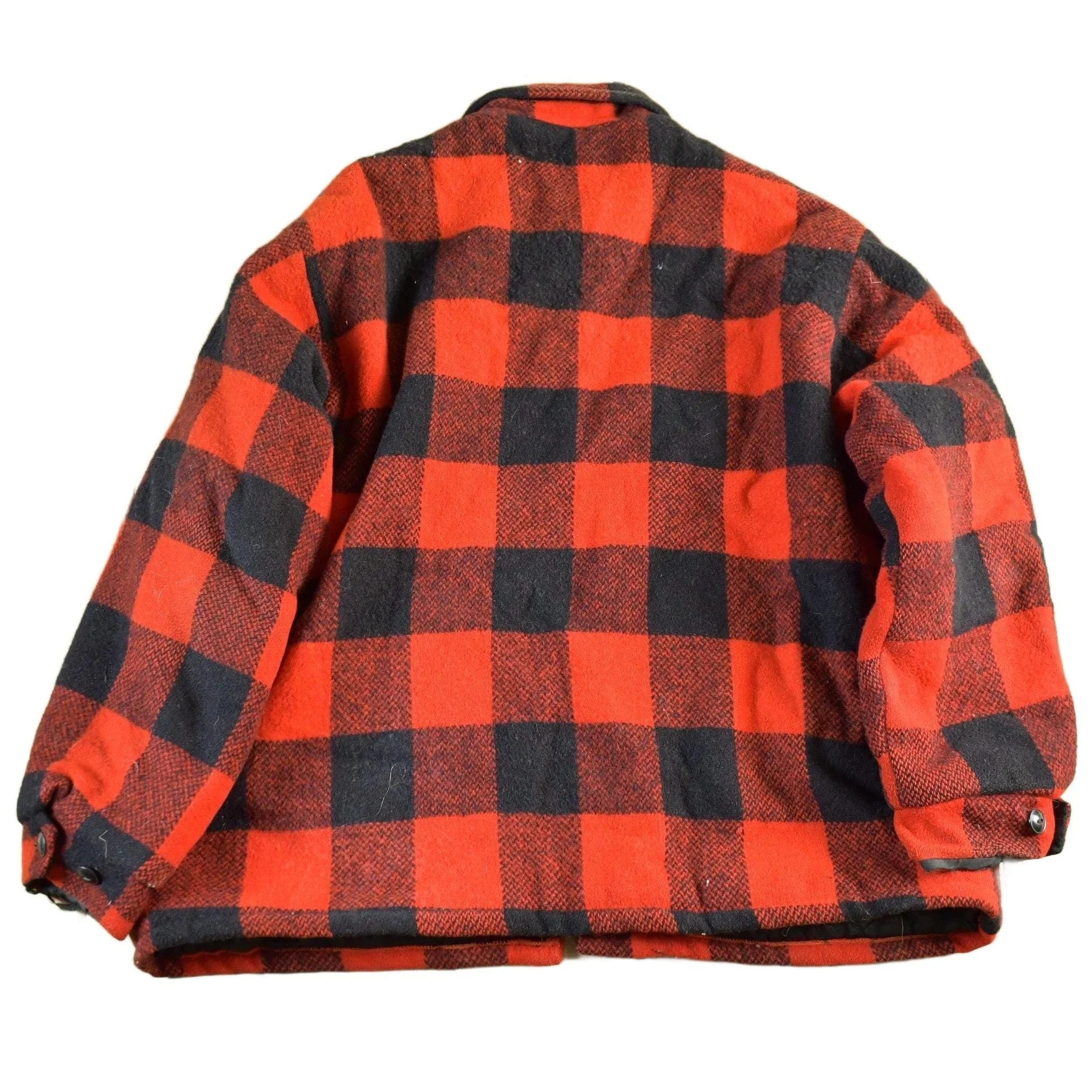 Vintage 1980s Wool Buffalo Plaid Button Up Shacket Men's XL