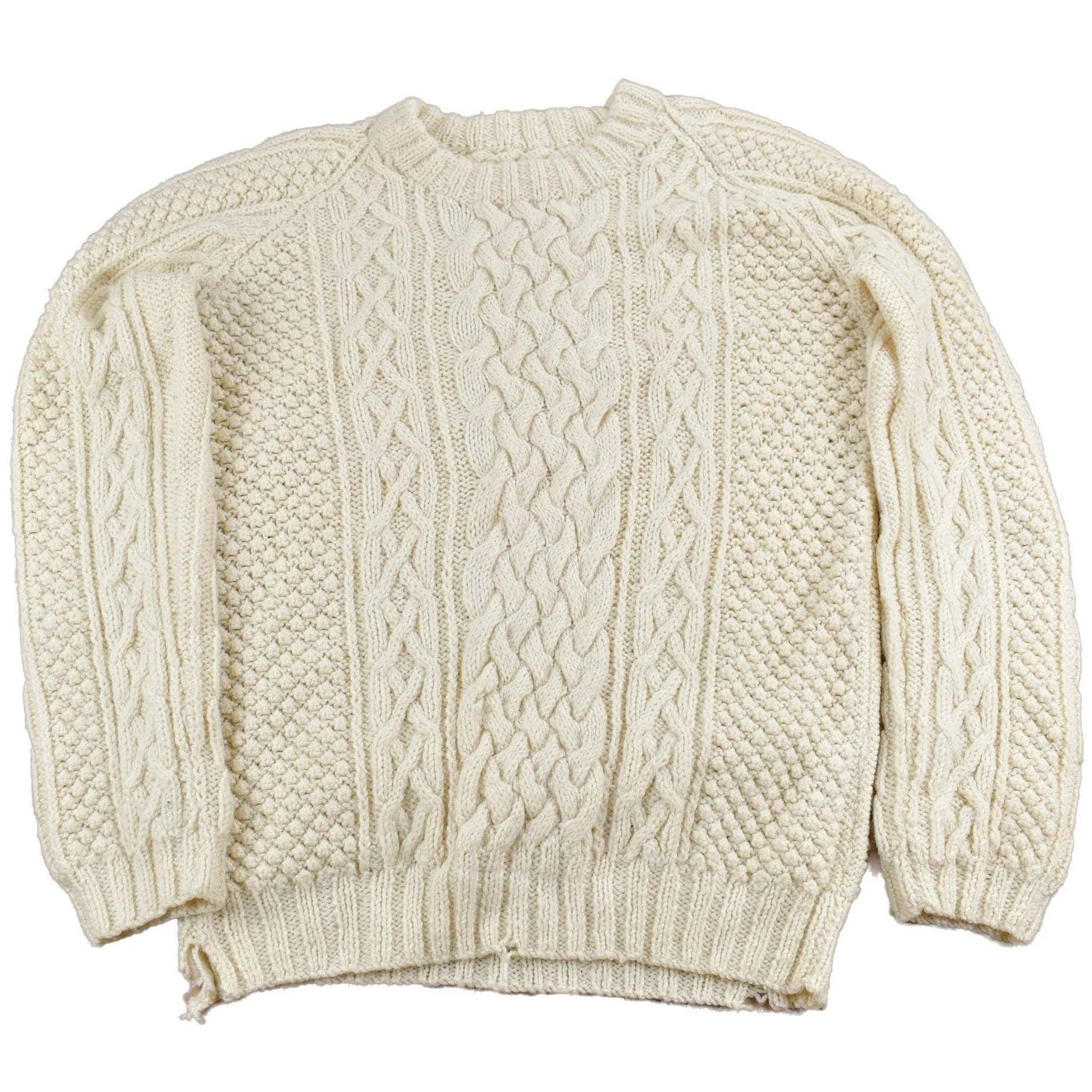 Vintage 1980s Wool Cable Knit Crewneck Sweater Men's Medium
