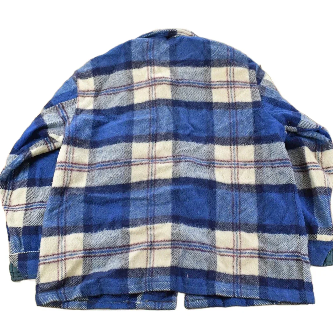 Vintage 1980s Wool Flannel Shirt Jacket Men's Medium - Image 2