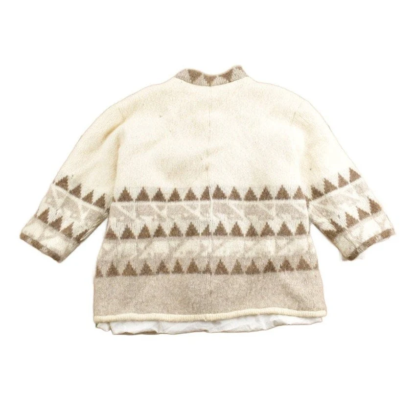 Vintage 1980s Wool Knit Button Up Sweater Men's Medium - Image 2