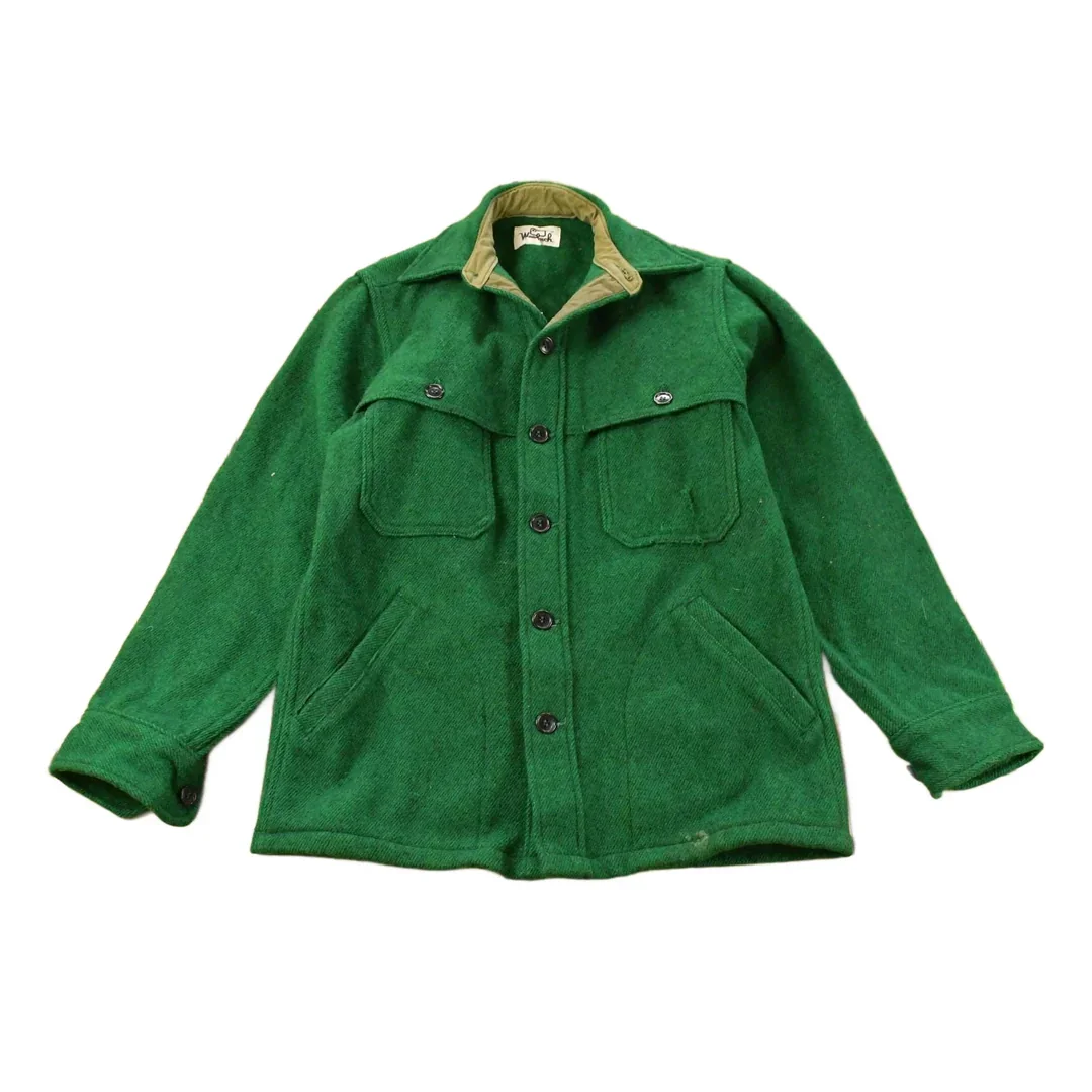Vintage 1980s Woolrich Flannel Button Up Shirt Shacket Men's Small