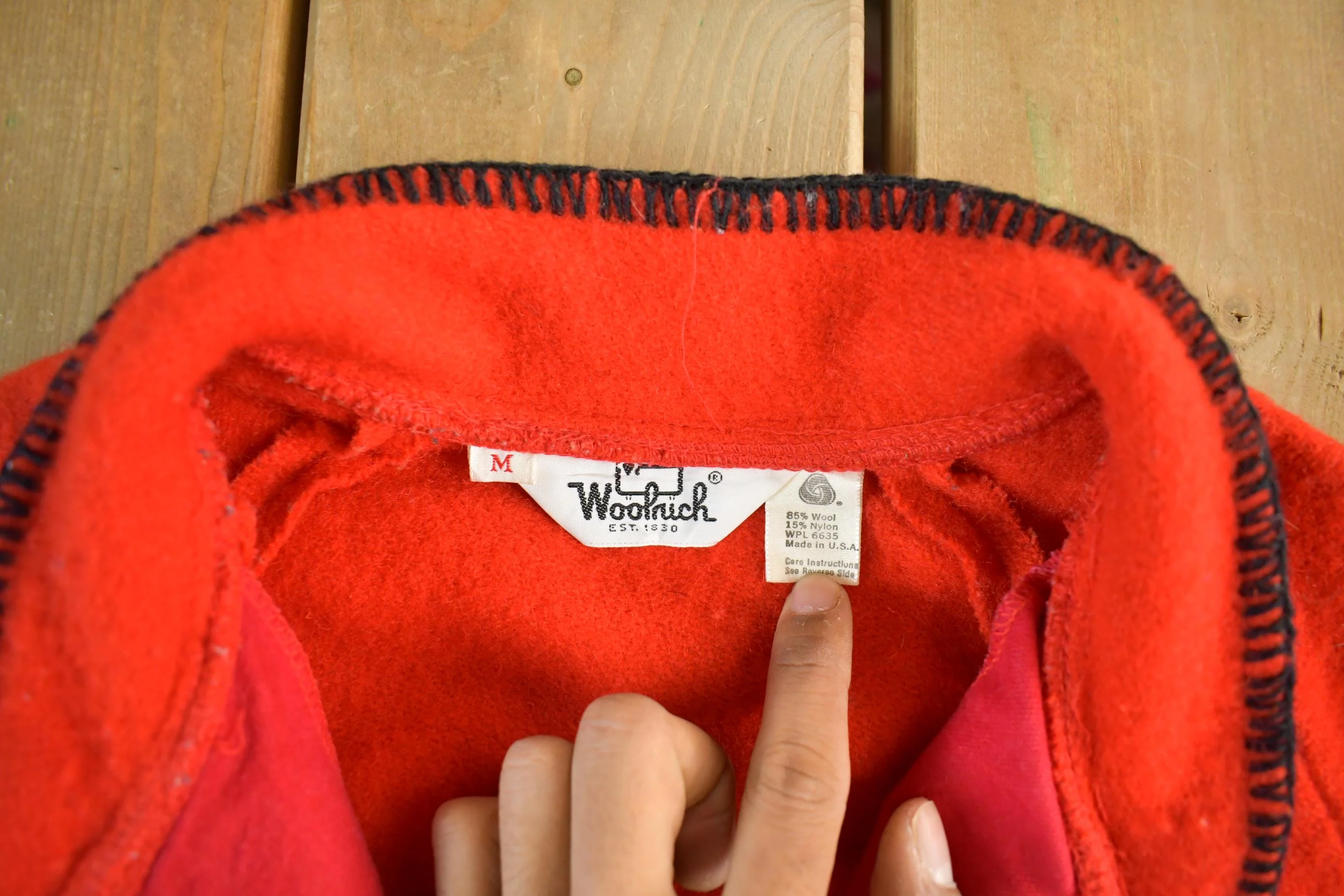 Vintage 1980s Woolrich Wool Henley Sweater Men's Medium - Image 4
