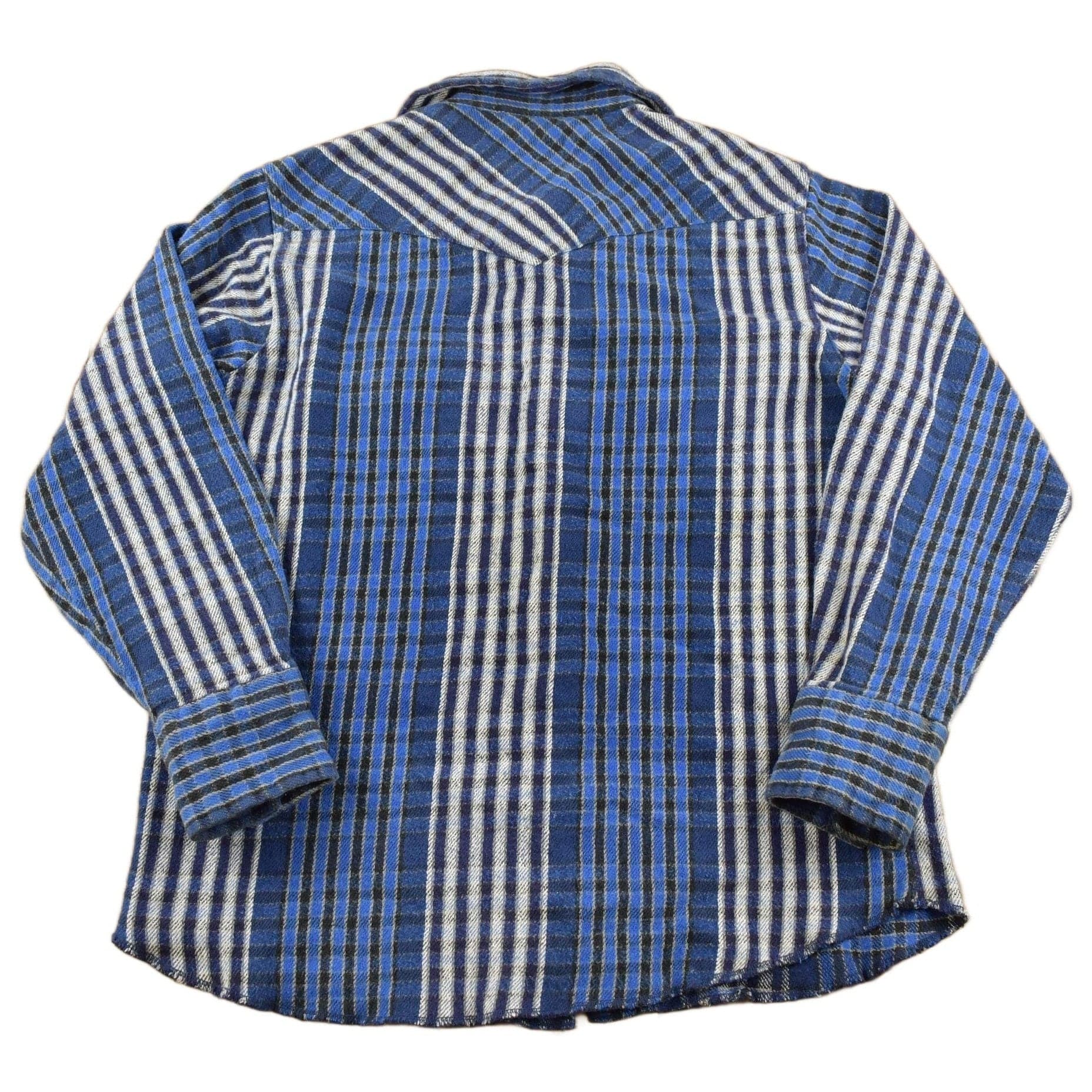 Vintage 1980s Wrangler Plaid Button Up Western Shirt Men's Medium - Image 2