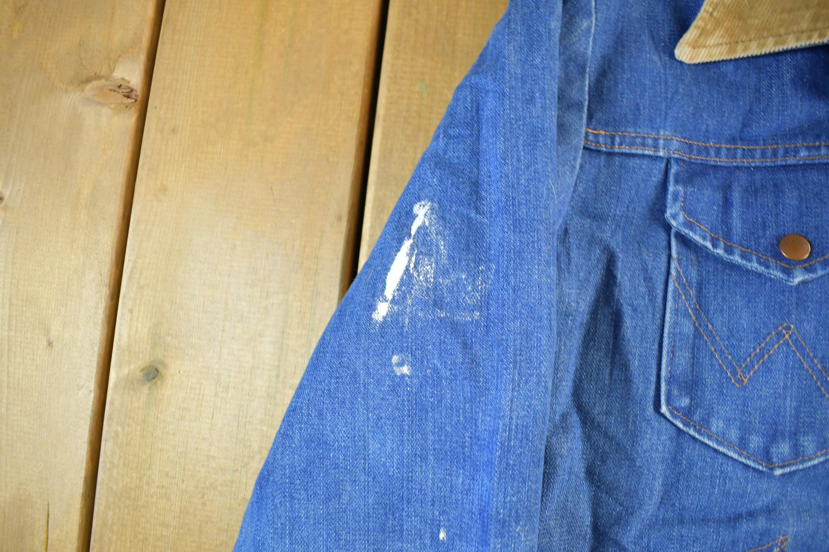 Vintage 1980s Wrangler Western Wear Blanket Lined Denim Jean Jacket Men's 44 Men's Medium - Image 6