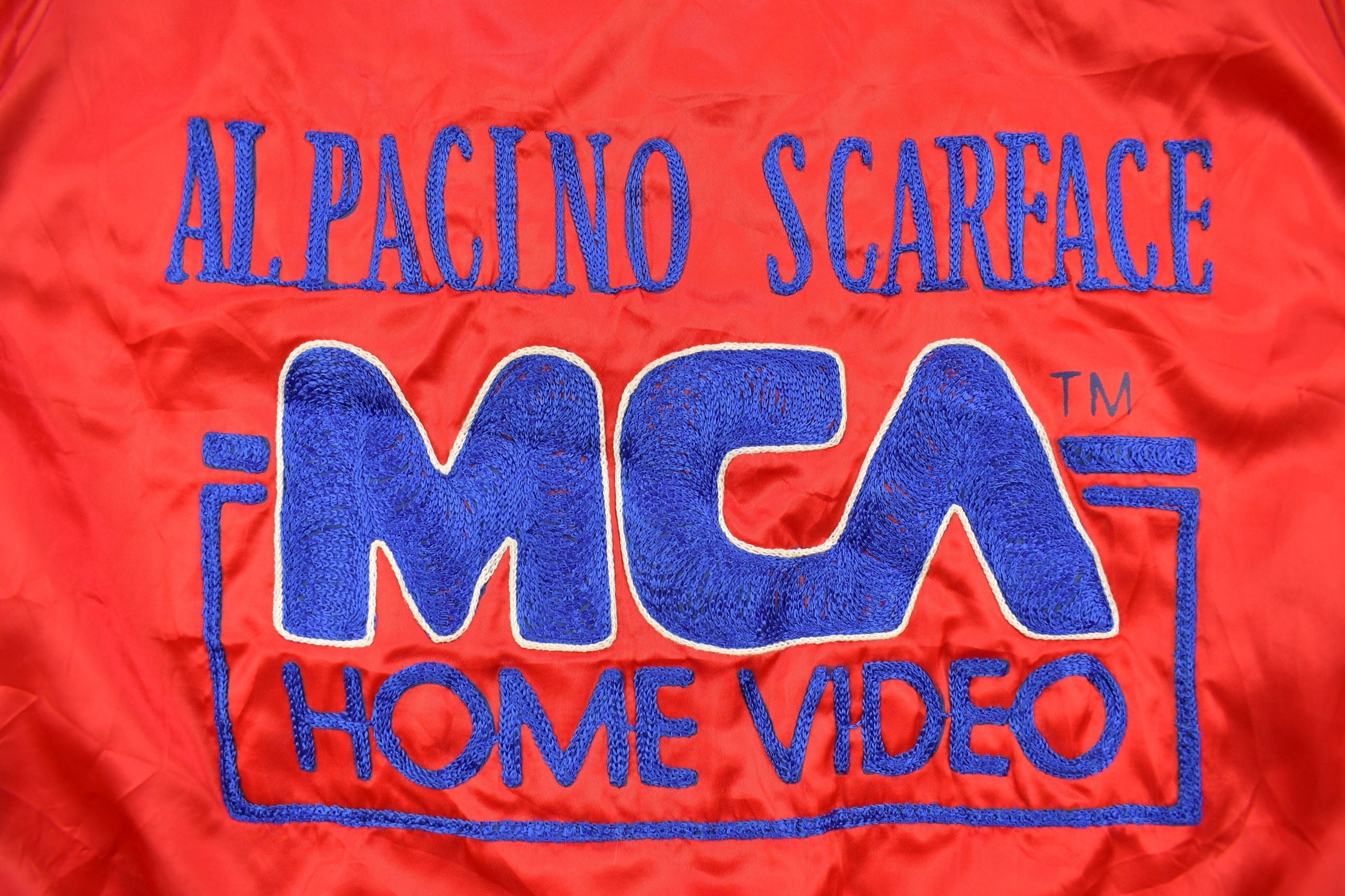 Vintage 1983 Scarface Movie Satin Promo Jacket Al Pacino MCA Home Video - Image 3