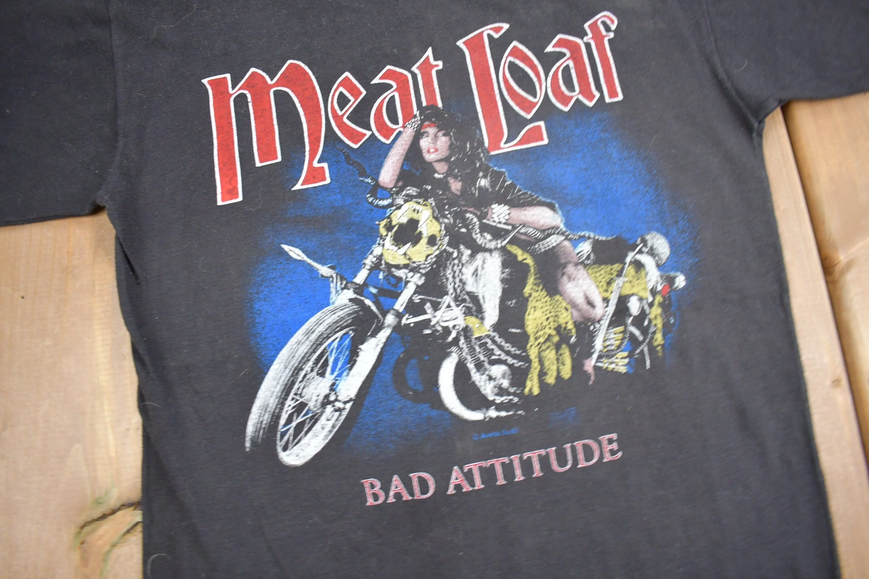 Vintage 1984 Meatloaf Bad Attitude T-Shirt Men's Small - Image 3