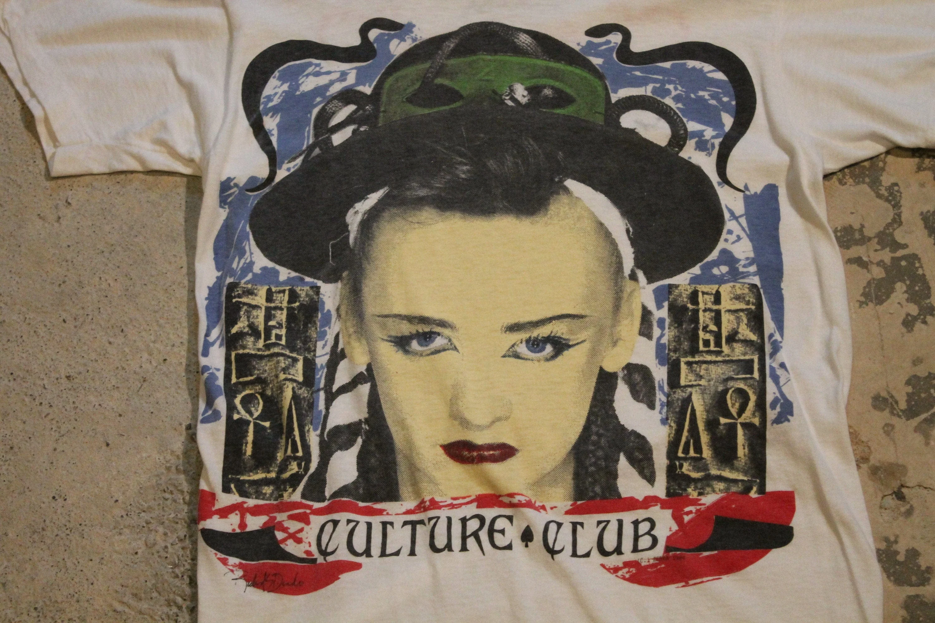 Vintage 1984 Culture Club Graphic Band T Shirt Men's Medium - Image 3
